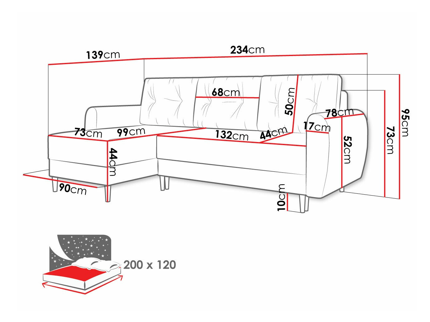 Sofá de canto Memphis 139 (Poso 100)