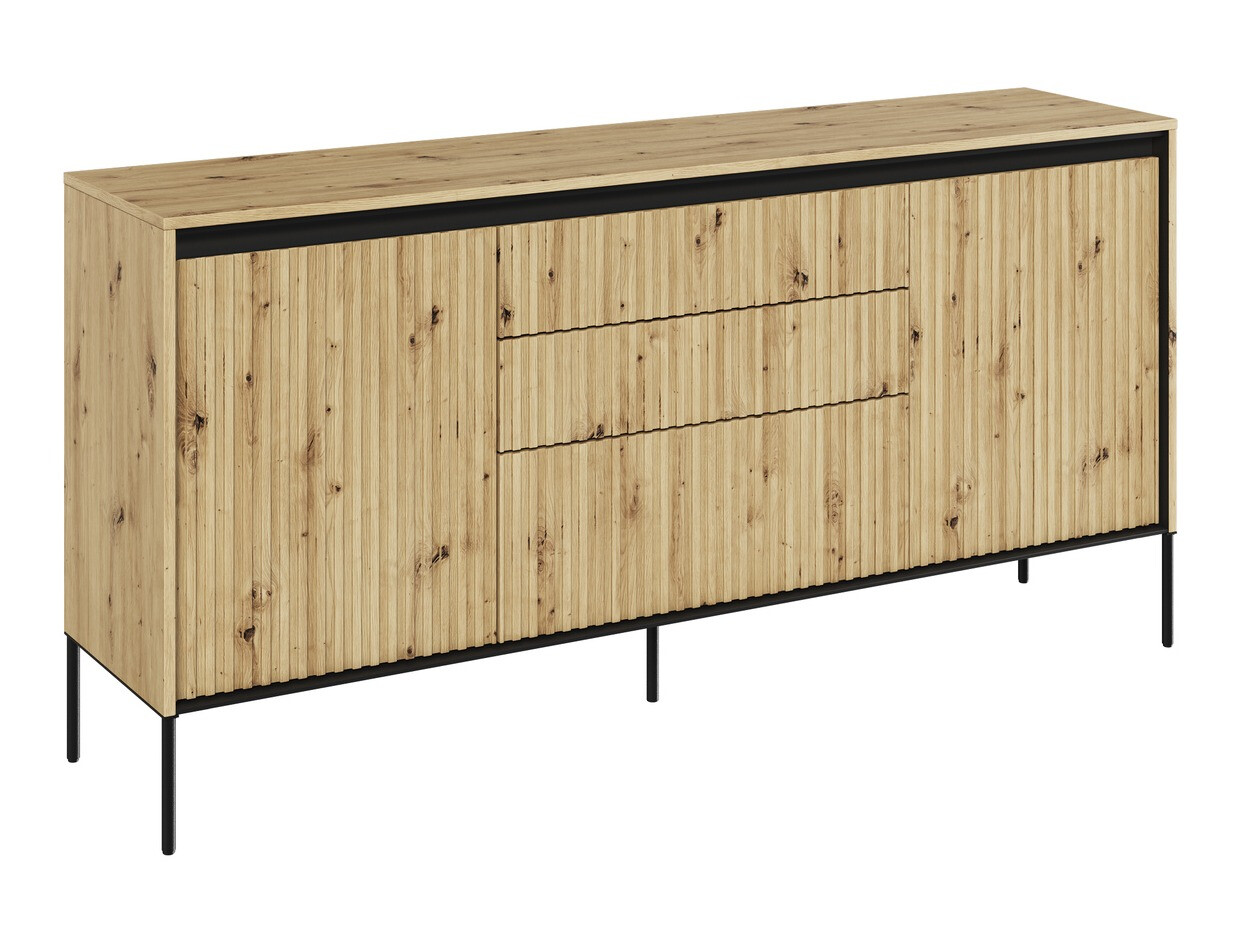 Cómoda Fernolu 100 (Carvalho Artisan + Preto)