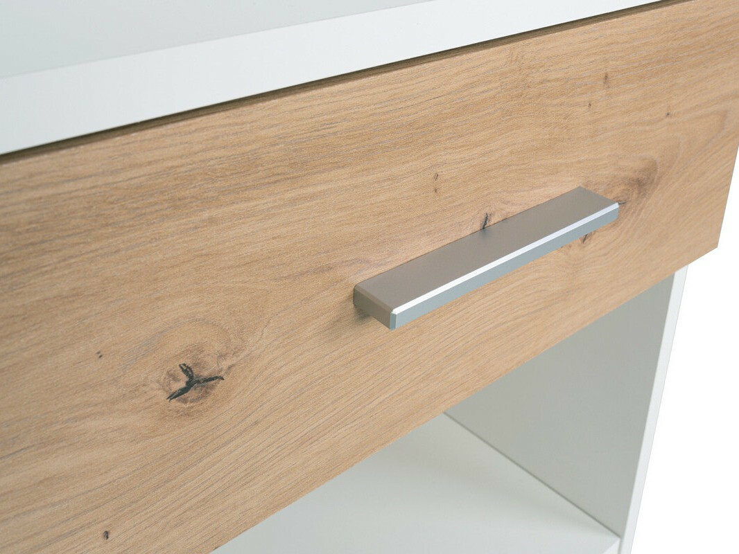 Mesa de escritório Boston 426 (Branco + Carvalho Artisan)