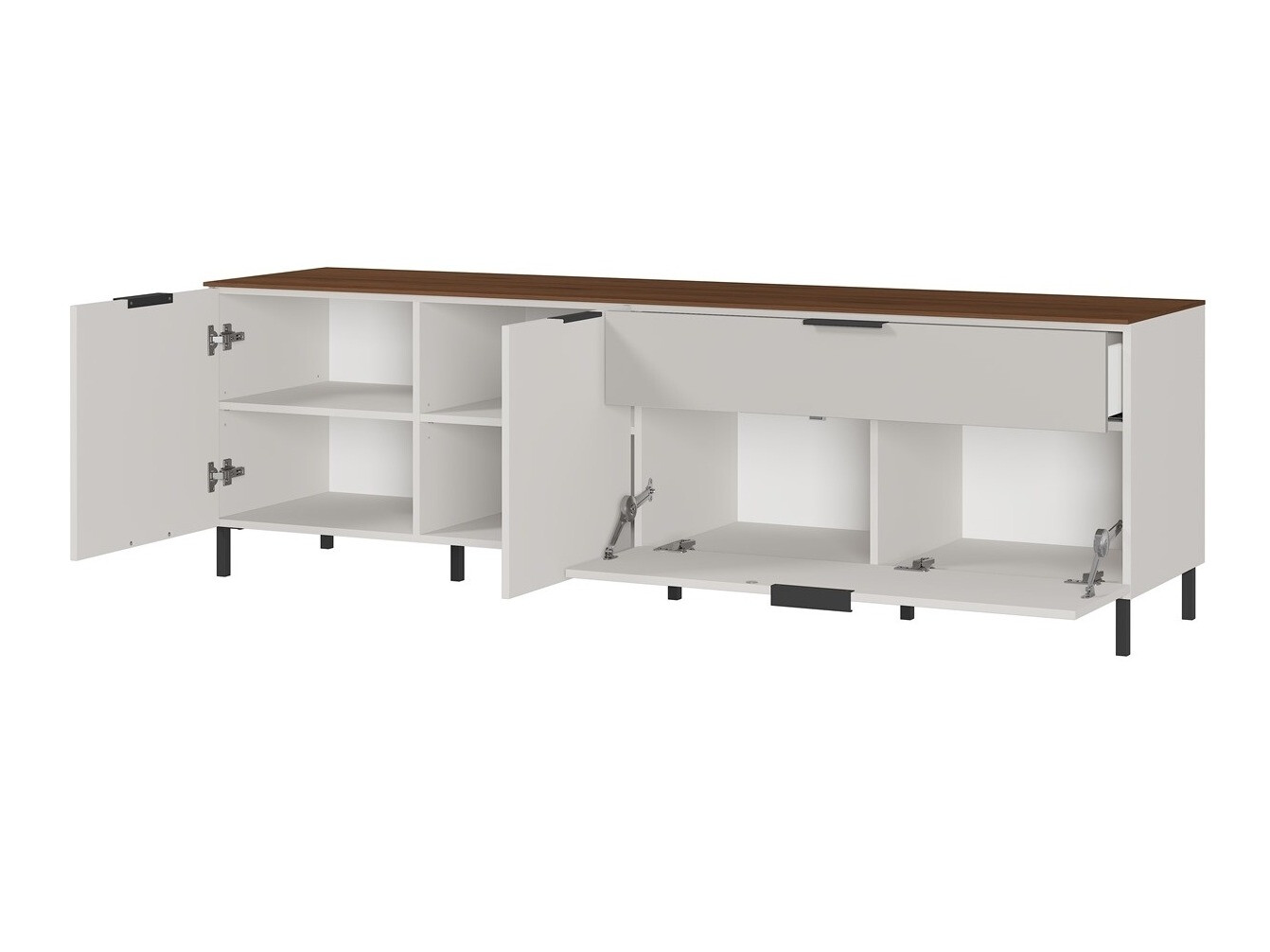 Móvel de TV Revteno 103 (Cinzento claro + Noz)