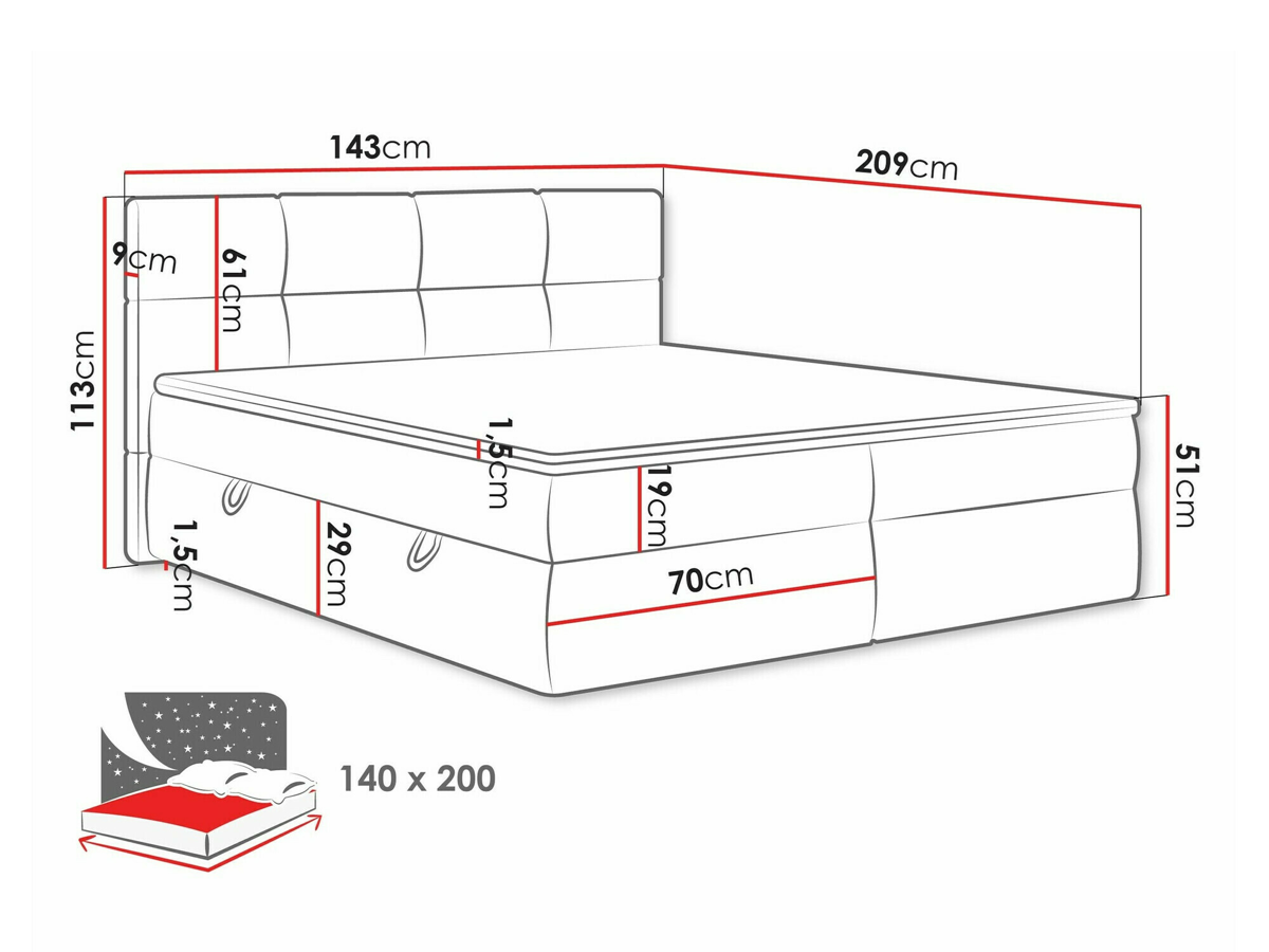 Cama continental ComfiDream 187 (Curio 99)