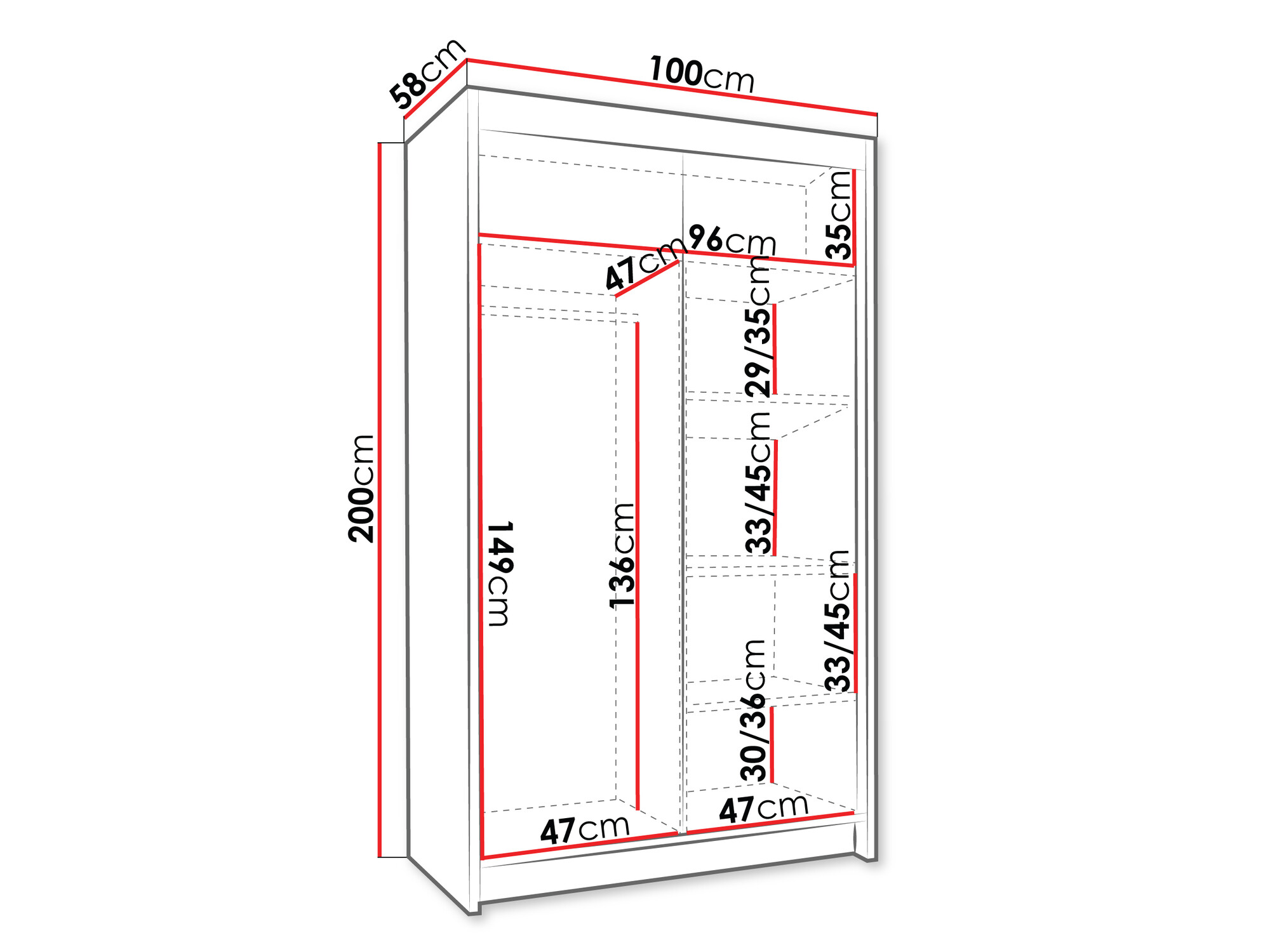 Roupeiro Closico Corden III (Branco + Preto)