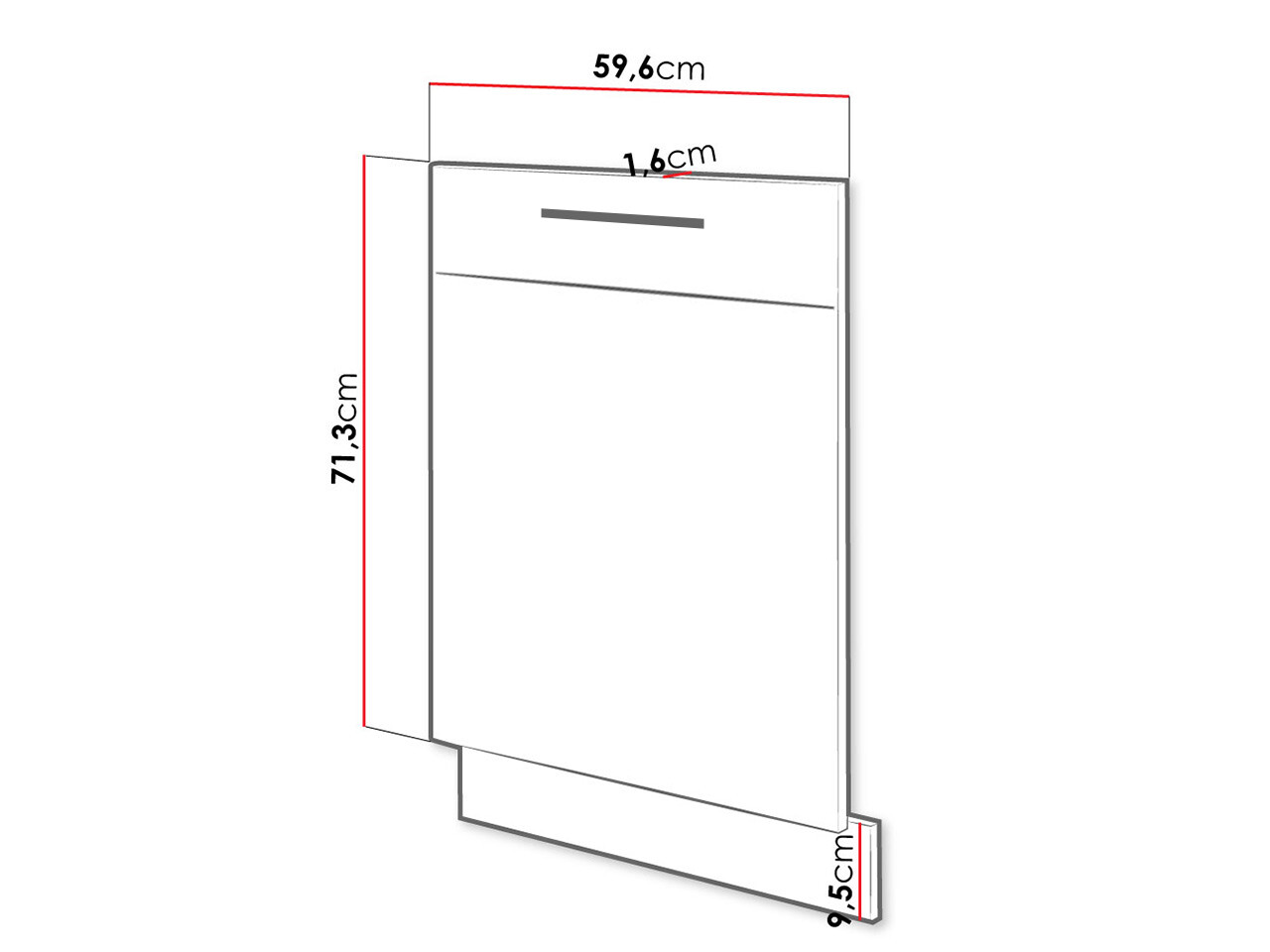 Porta para lava-louça Wood Dark 114