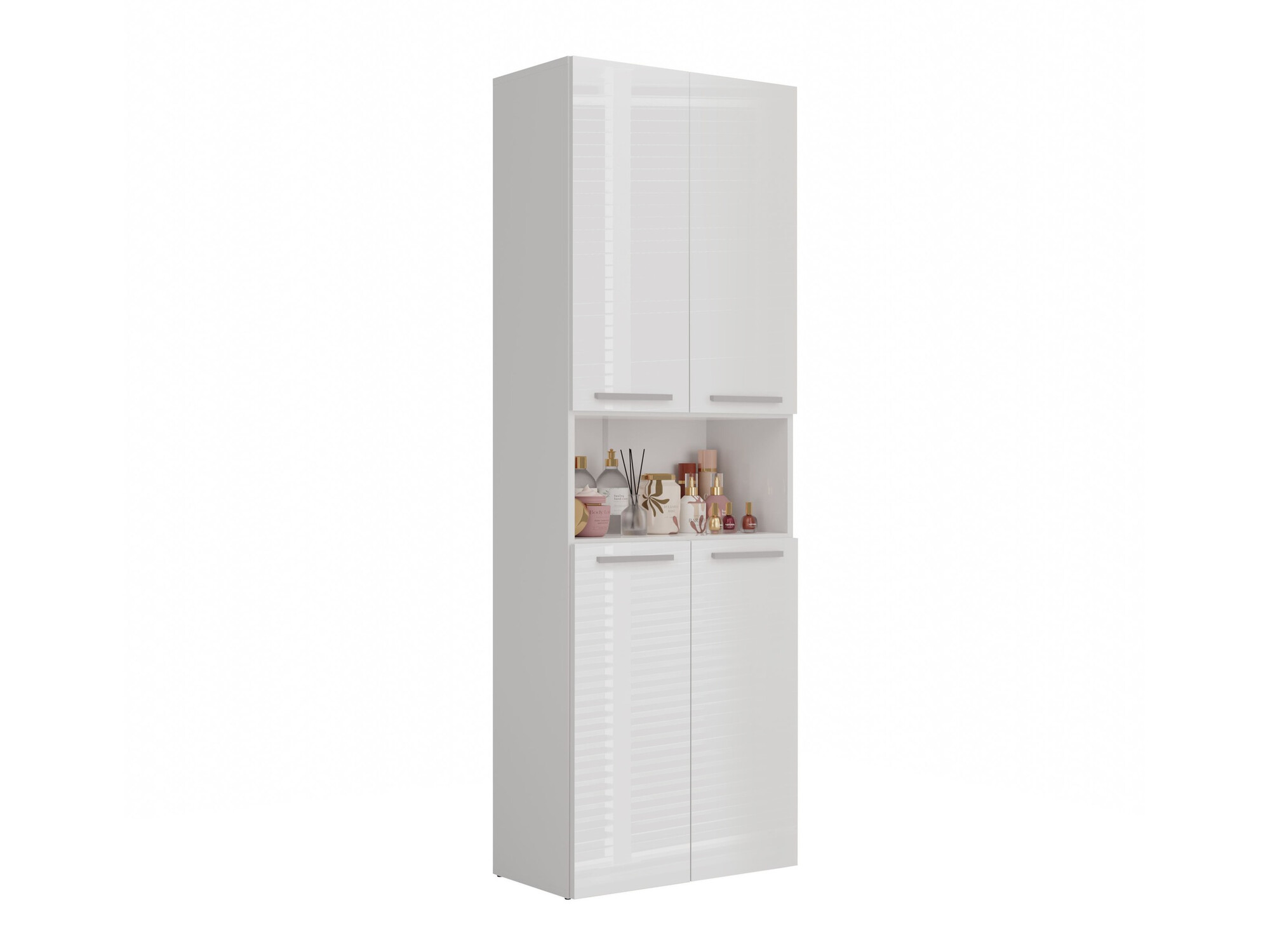 Armário colocado para casa de banho Nolmaru 101 (Branco + Branco brilhante)