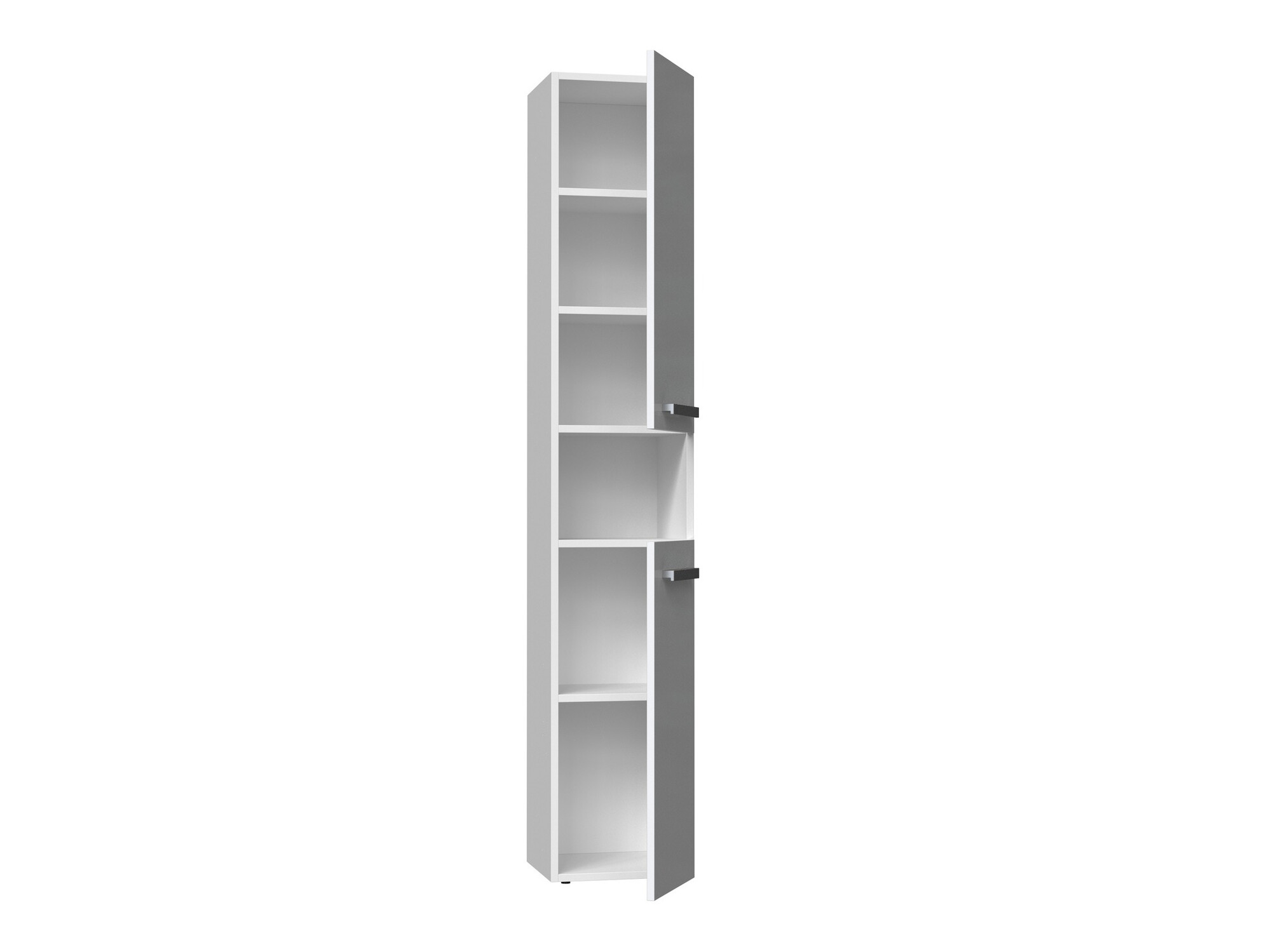 Armário colocado para casa de banho Nolmaru 104 (Branco + Branco brilhante)