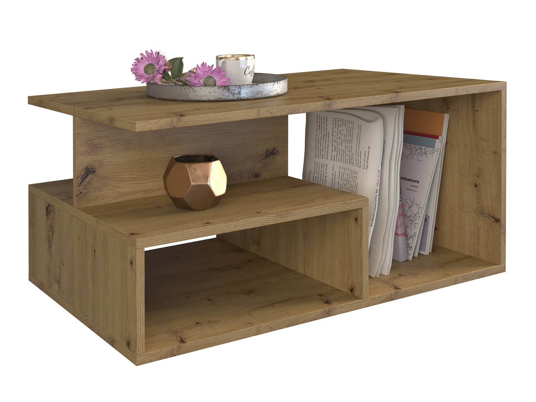 Mesa de centro Mandeville 166 (Carvalho Artisan)