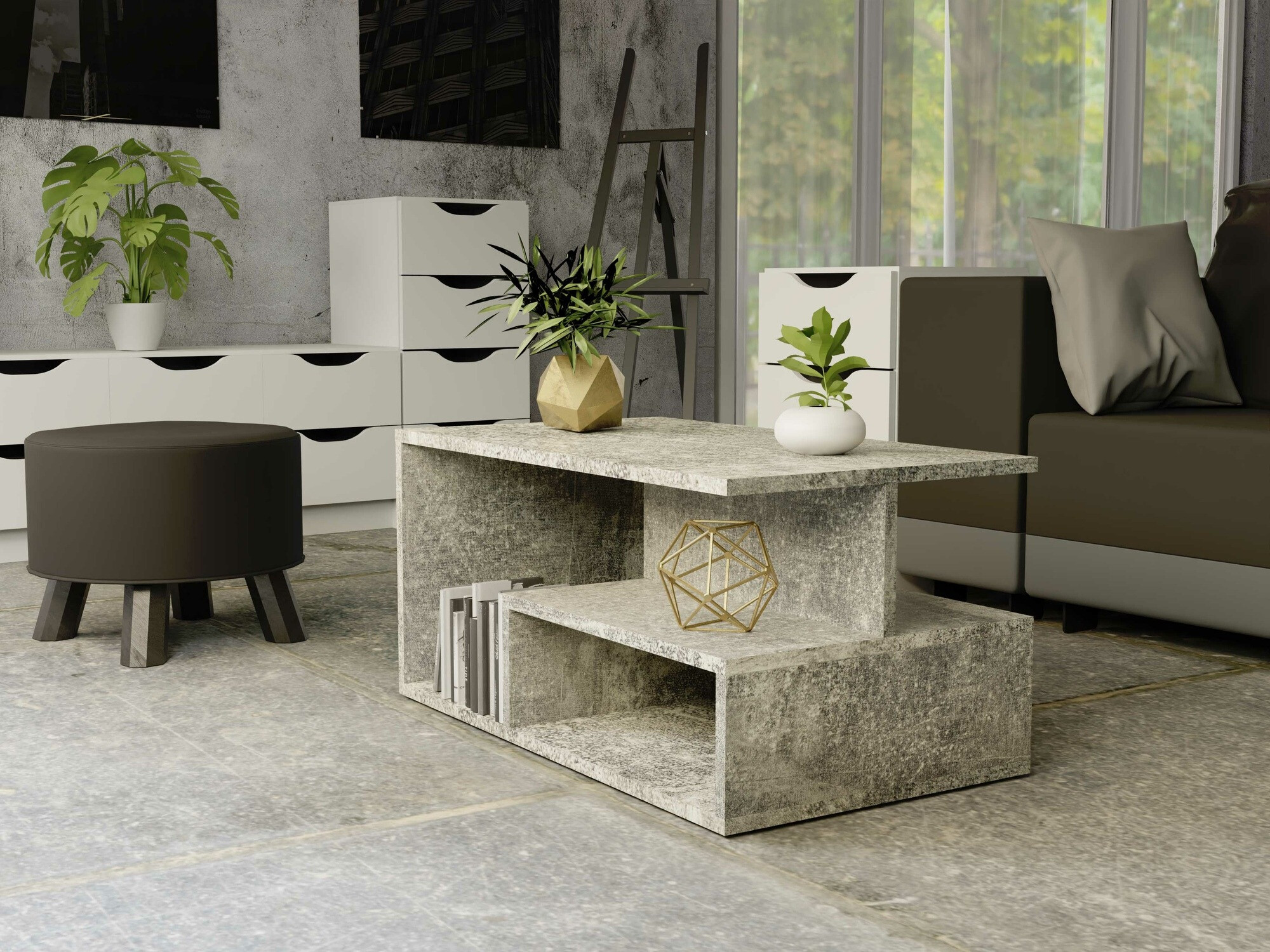 Mesa de centro Mandeville 166 (Cimento)