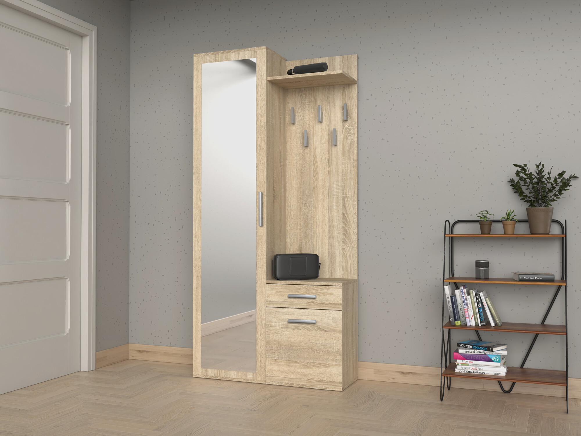 Conjunto para corredor Mandeville 129 (Carvalho sonoma)