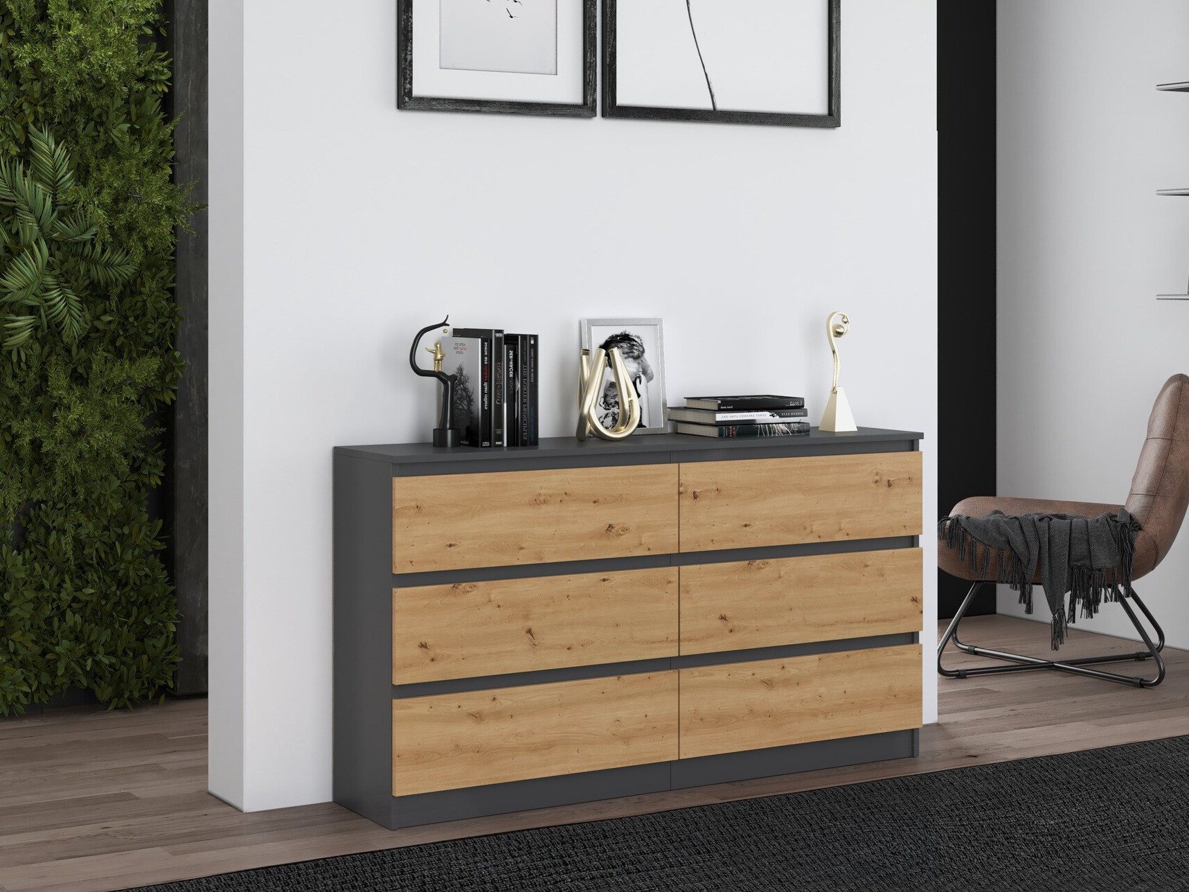 Cómoda Elbvelu 102 (Antracite + Carvalho Artisan)