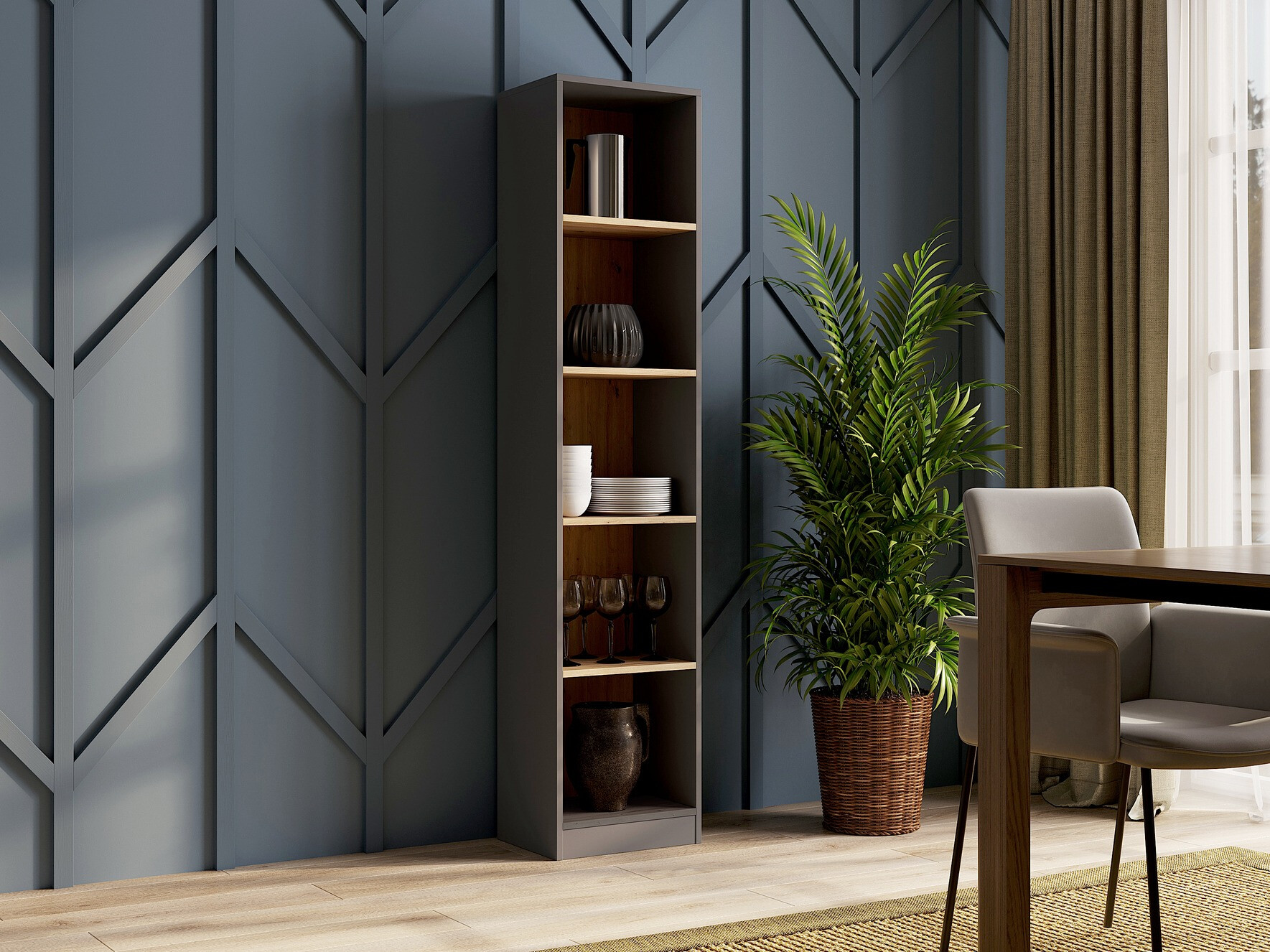 Estante Mandeville 183 (Antracite + Carvalho Artisan)