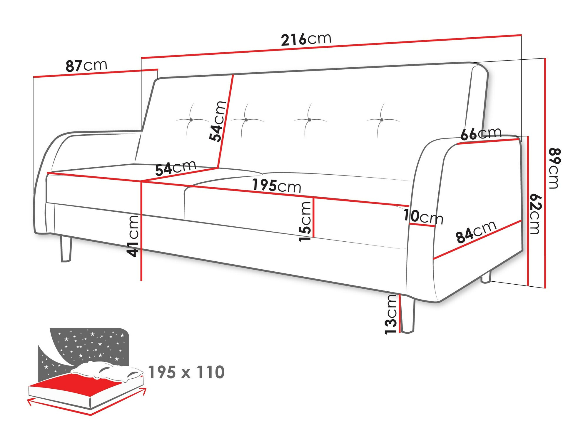 Sofá-cama Comfivo Finis