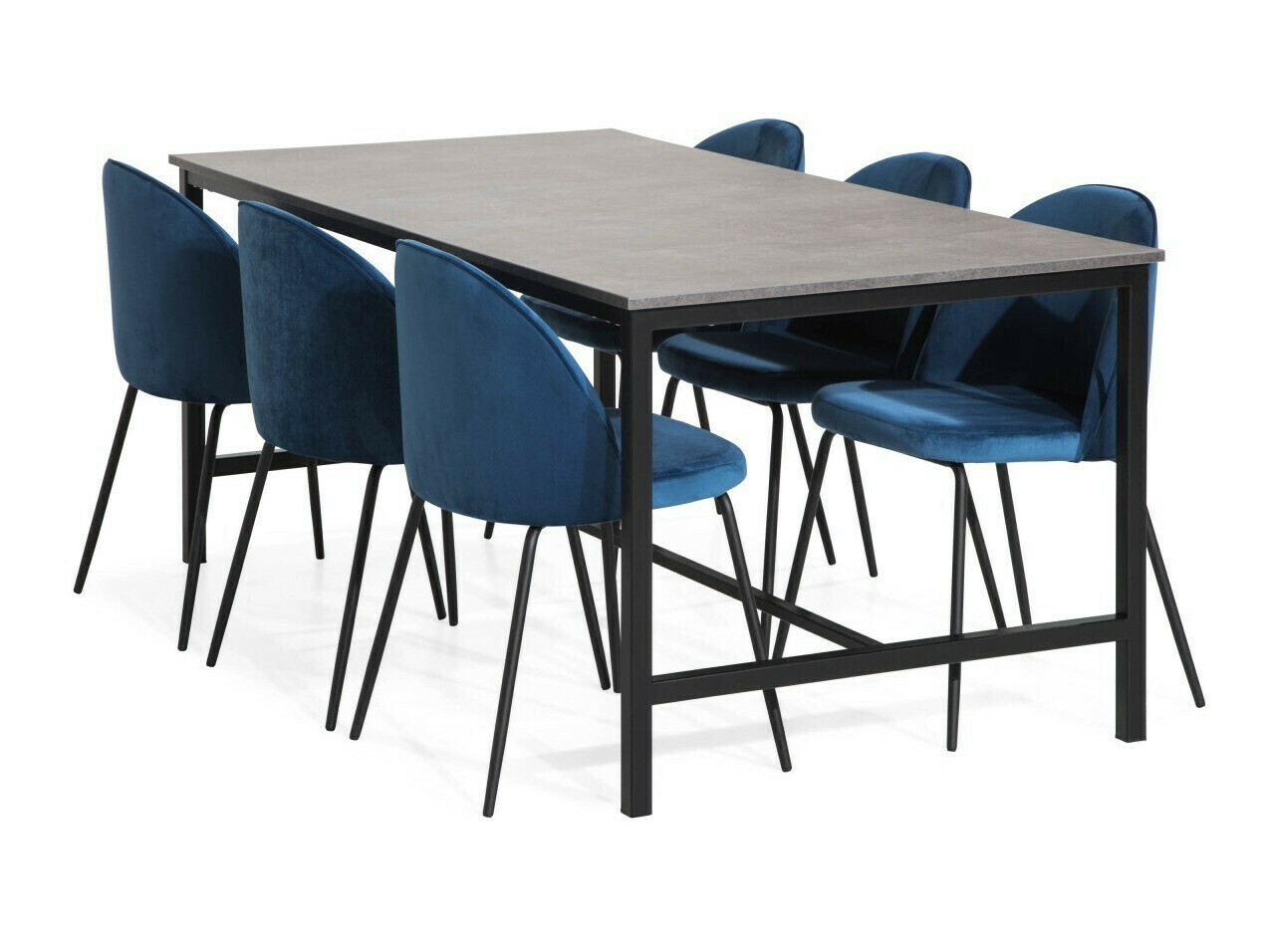 Cadeira Charleston 121 (Azul + Preto)