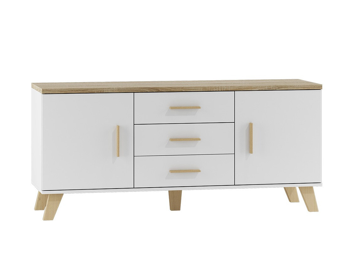Móvel de TV Larfloi 107 (Branco + Carvalho sonoma)