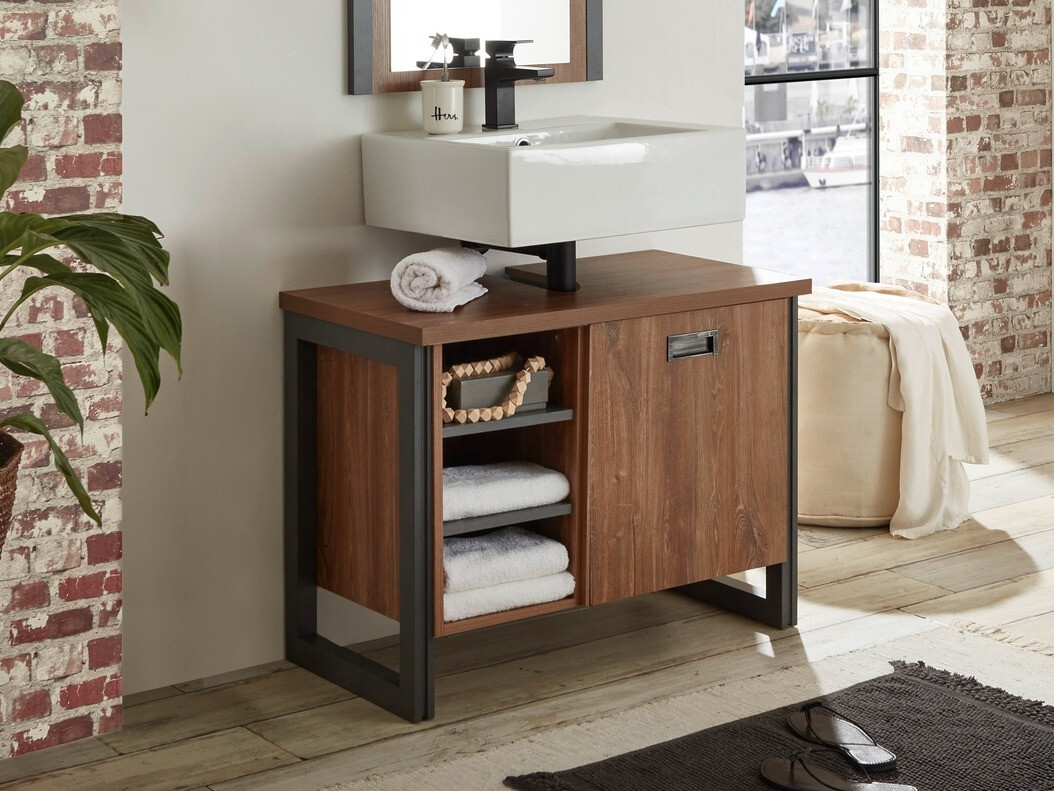 Armário com lavatório de apoio próprio para casa de banho Virmeli 139