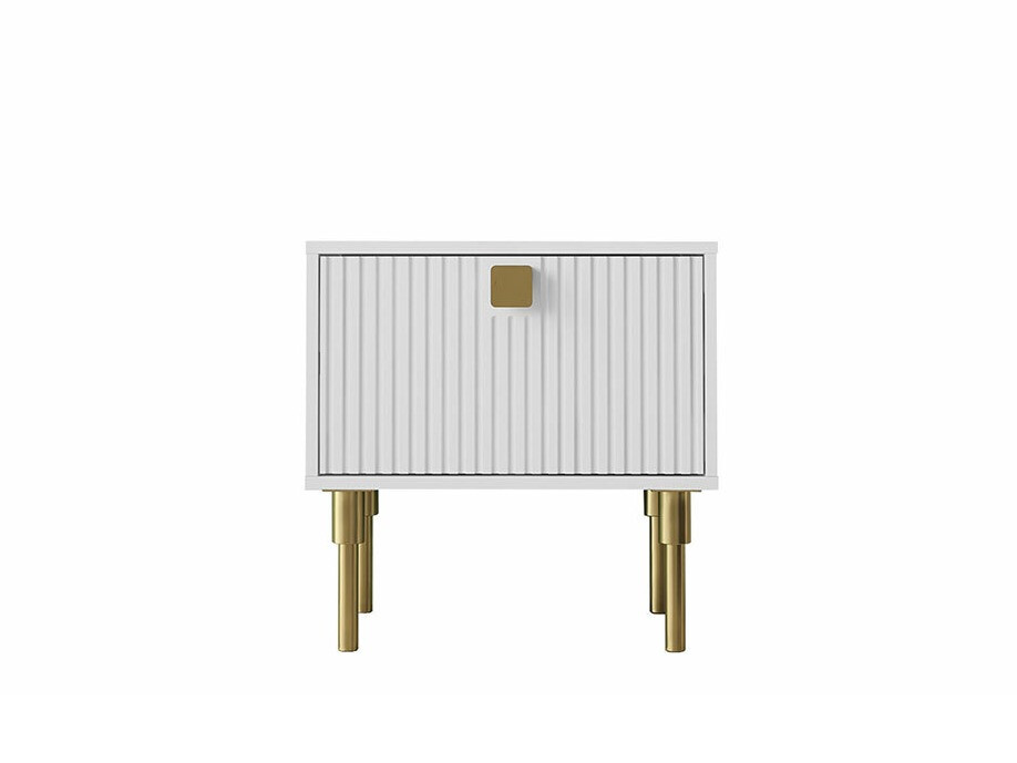 Mesa de cabeceira Merced 121 (Branco + Dourado)