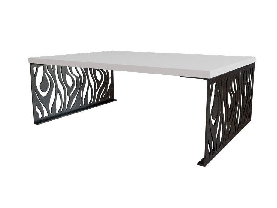 Mesa de centro Germantown 108 (Branco brilhante + Preto mate)