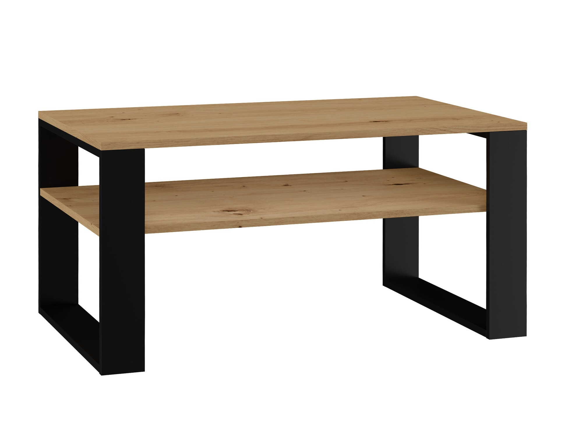 Mesa de centro Mandeville 208 (Carvalho Artisan + Preto)