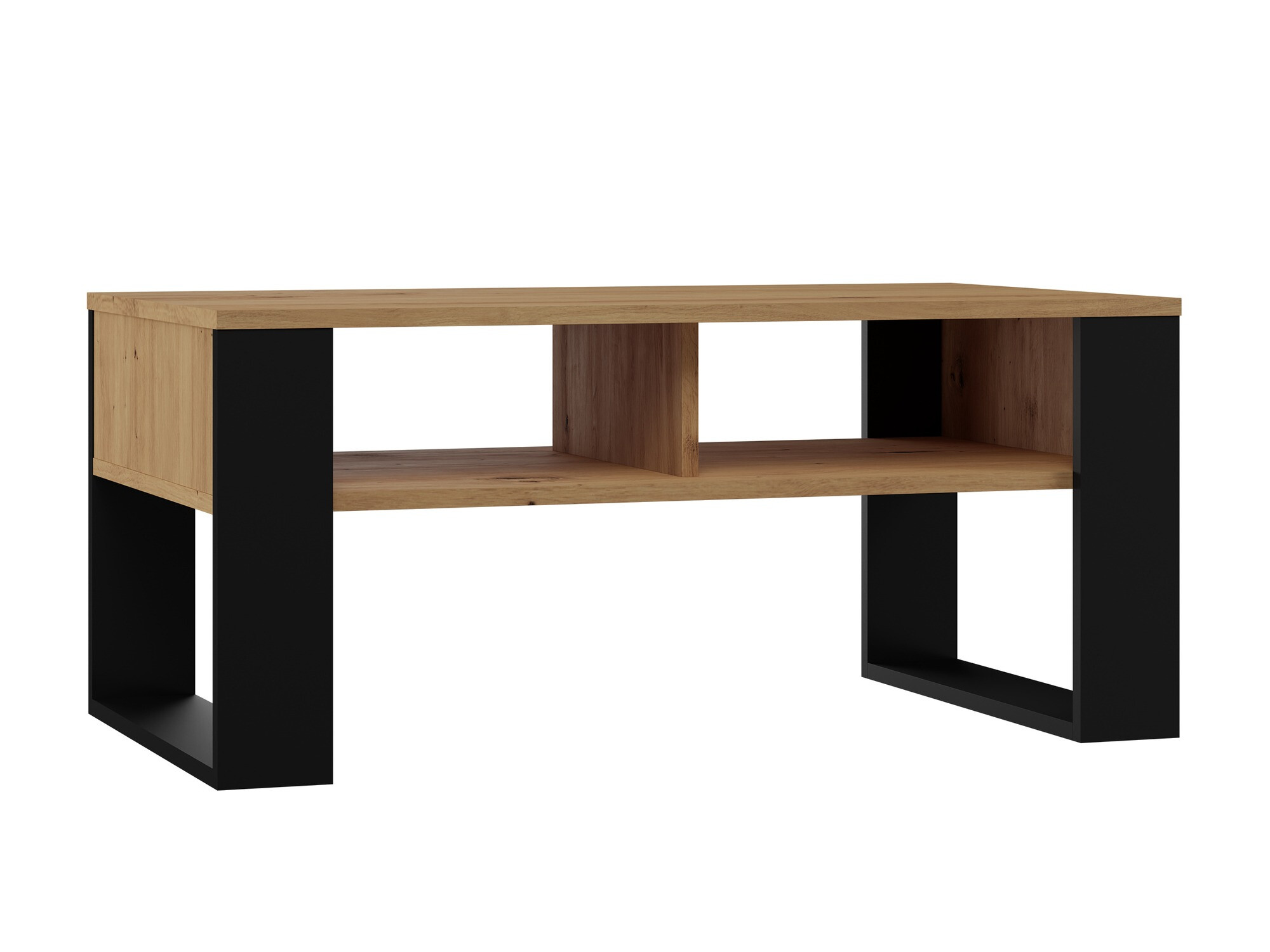 Mesa de centro Mandeville 209 (Carvalho Artisan + Preto)