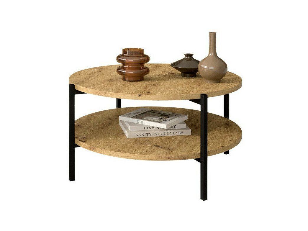 Mesa de centro Providence 181 (Carvalho Artisan + Preto)