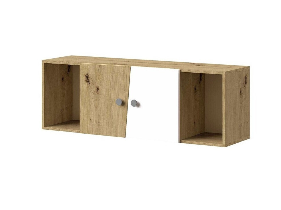 Armário suspenso Almira 112 (Carvalho Artisan + Branco + Cinzento)