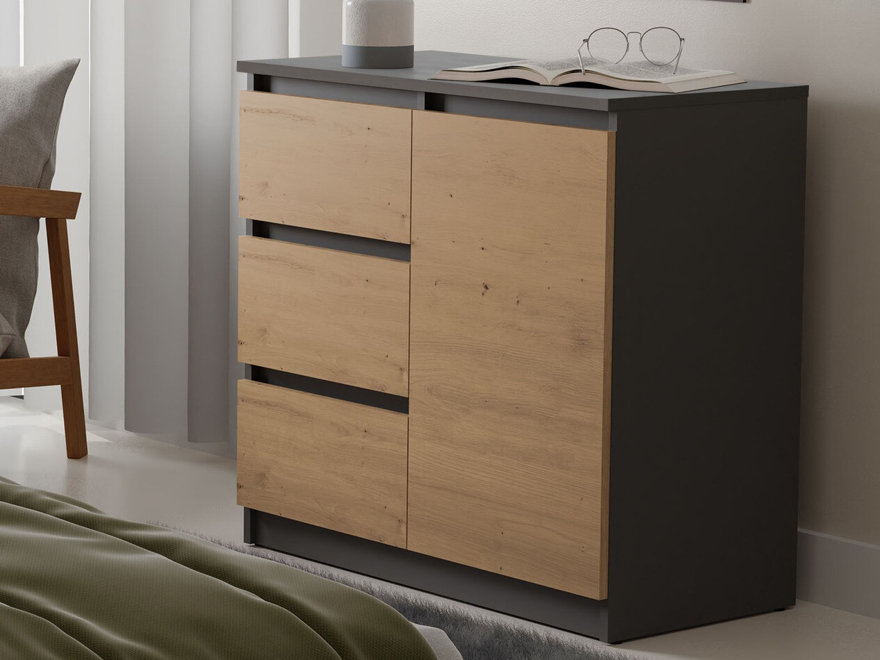 Cómoda Elbvelu 110 (Antracite + Carvalho Artisan)