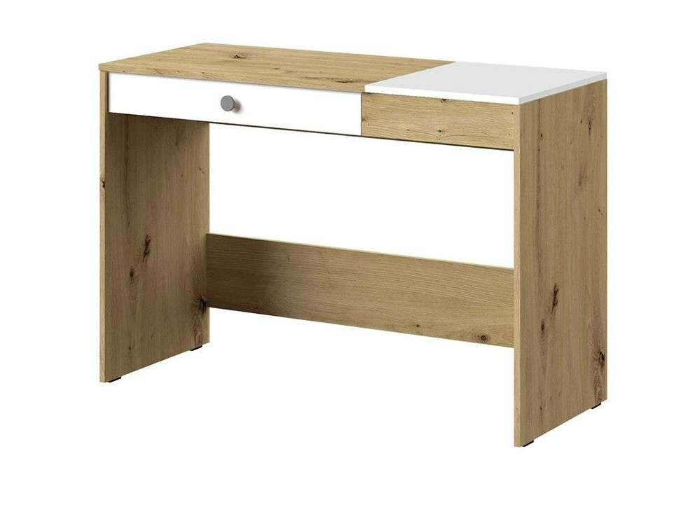 Secretária Almira 109 (Carvalho Artisan + Branco + Cinzento)