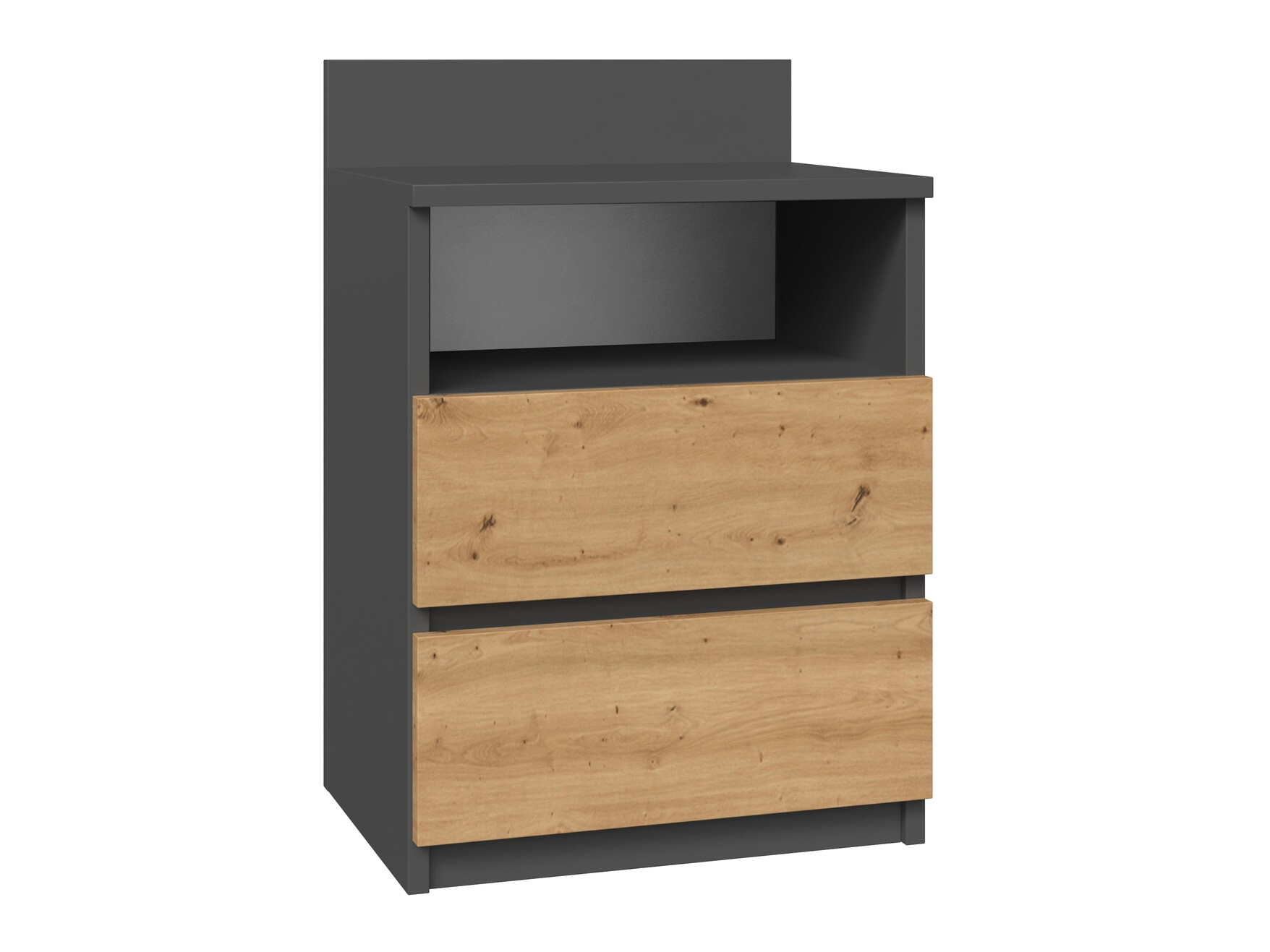 Mesa de cabeceira Elbvelu 119 (Antracite + Carvalho Artisan)