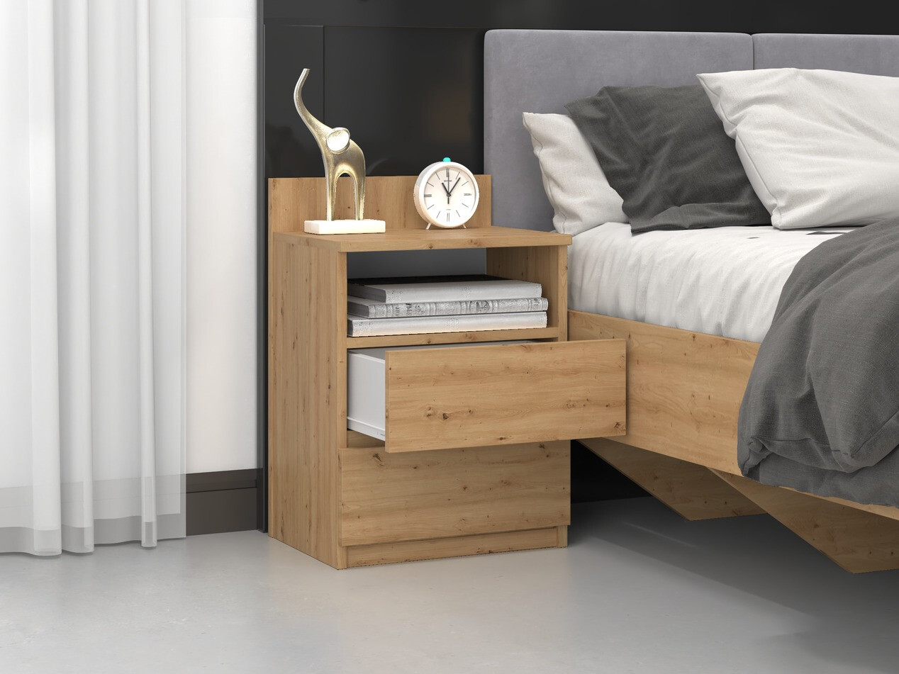 Mesa de cabeceira Elbvelu 119 (Carvalho Artisan)
