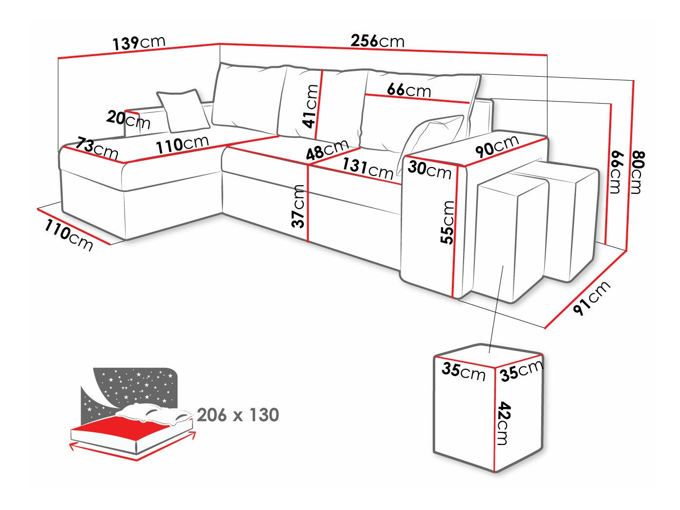 Sofá de canto Memphis 138 (Poso 135)