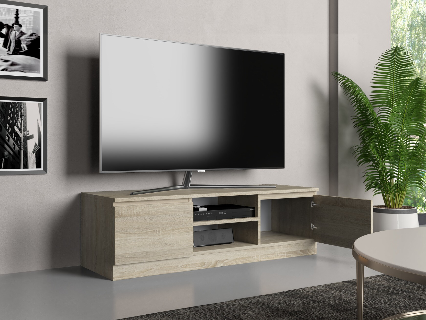 Móvel de TV Elbvelu 123 (Carvalho sonoma)