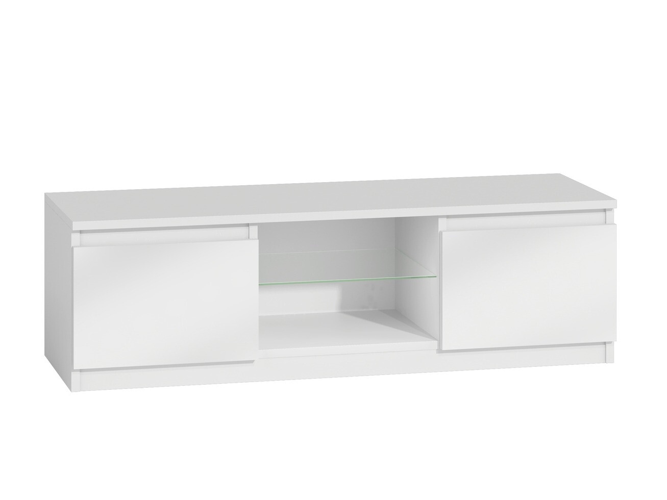 Móvel de TV Elbvelu 126 (Branco + Branco brilhante)