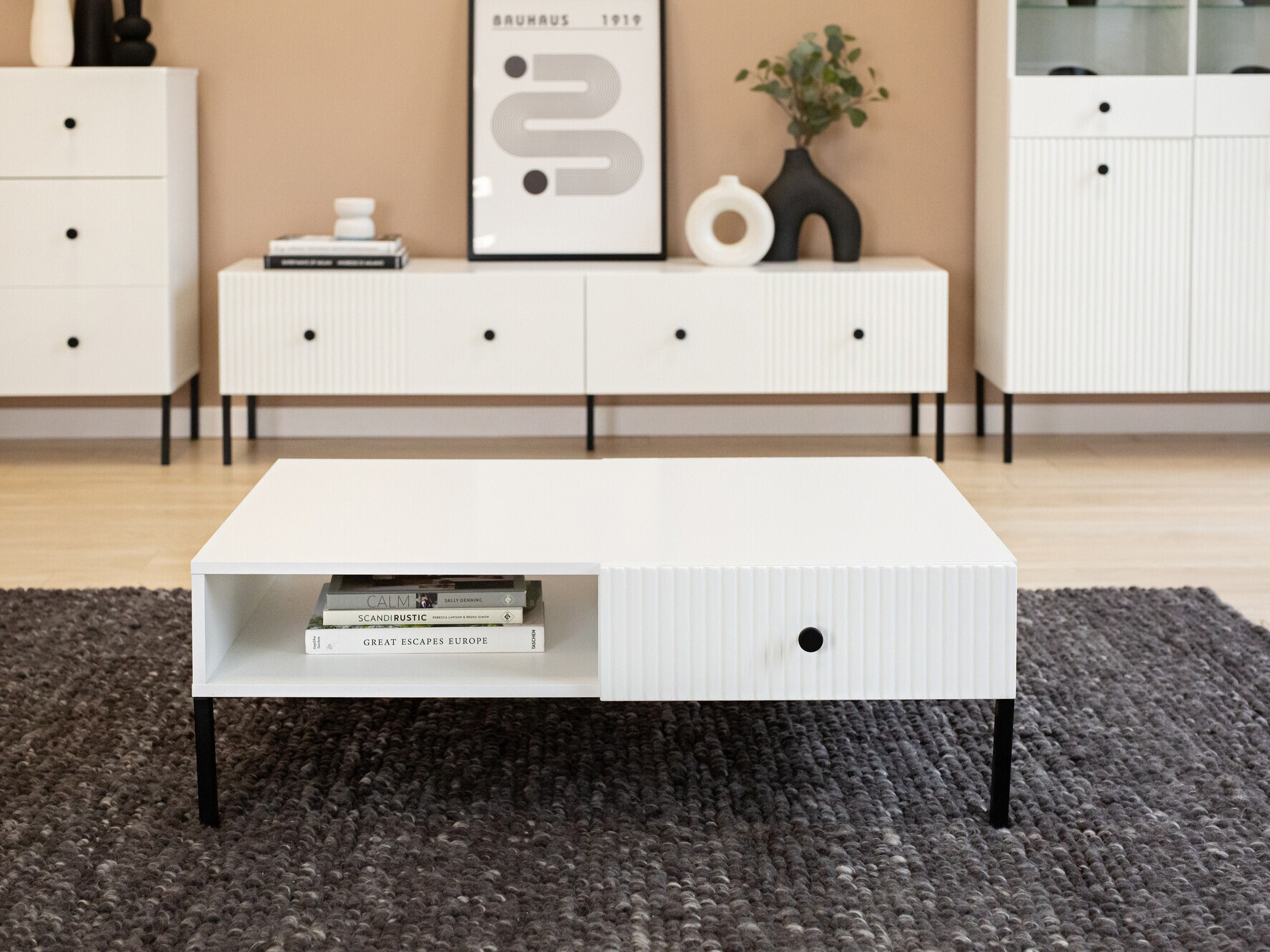 Mesa para revistas Etliva 103 (Branco + Preto)