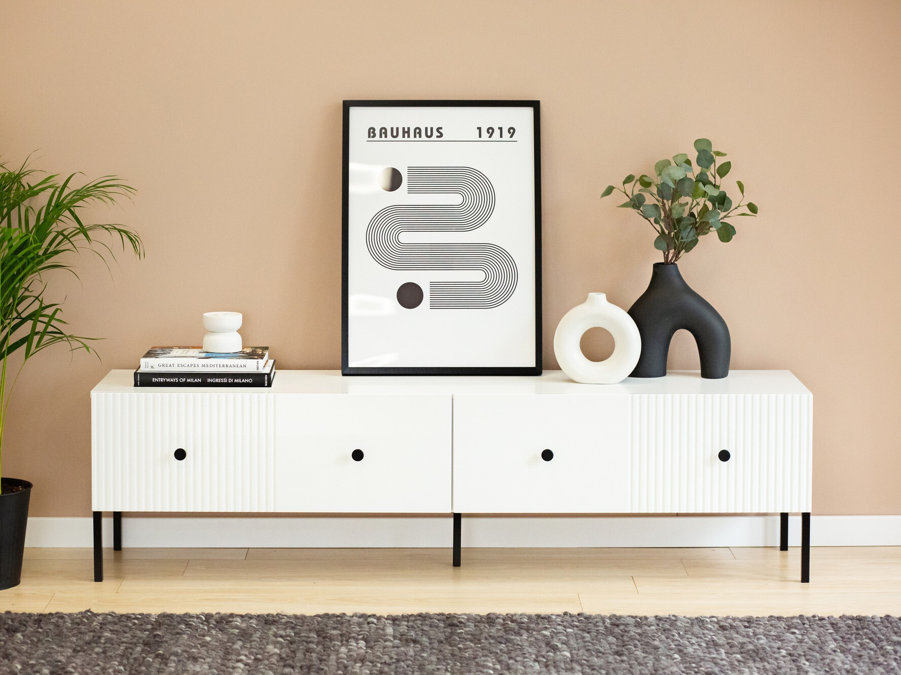 Móvel de TV Etliva 105 (Branco + Preto)