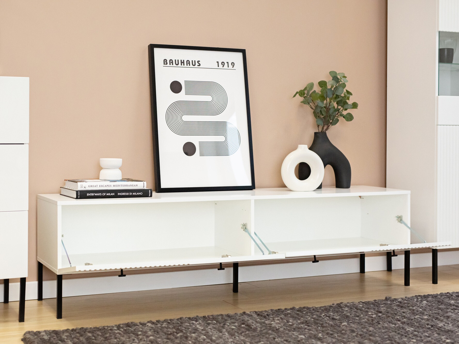 Móvel de TV Etliva 105 (Branco + Preto)