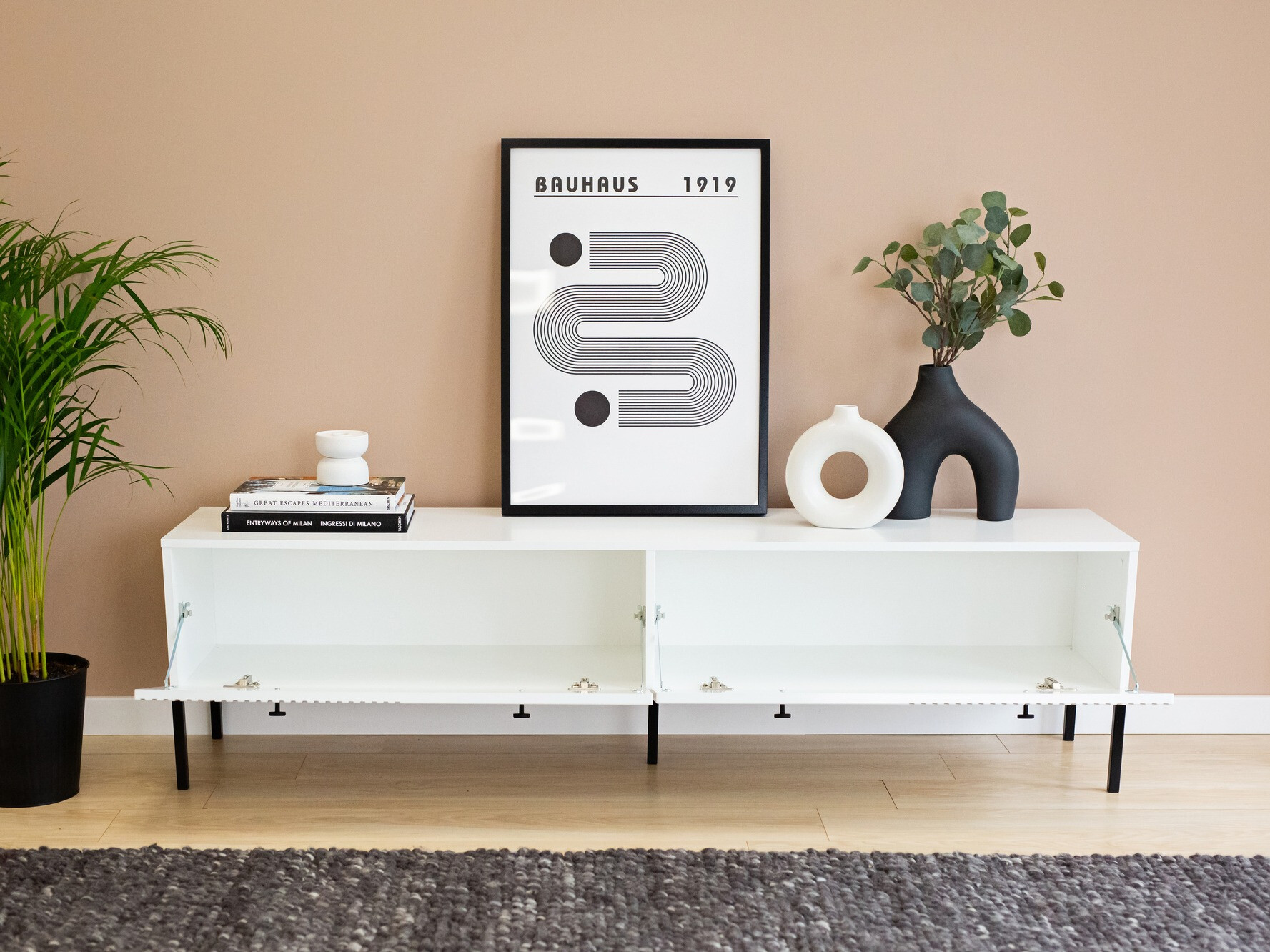 Móvel de TV Etliva 105 (Branco + Preto)