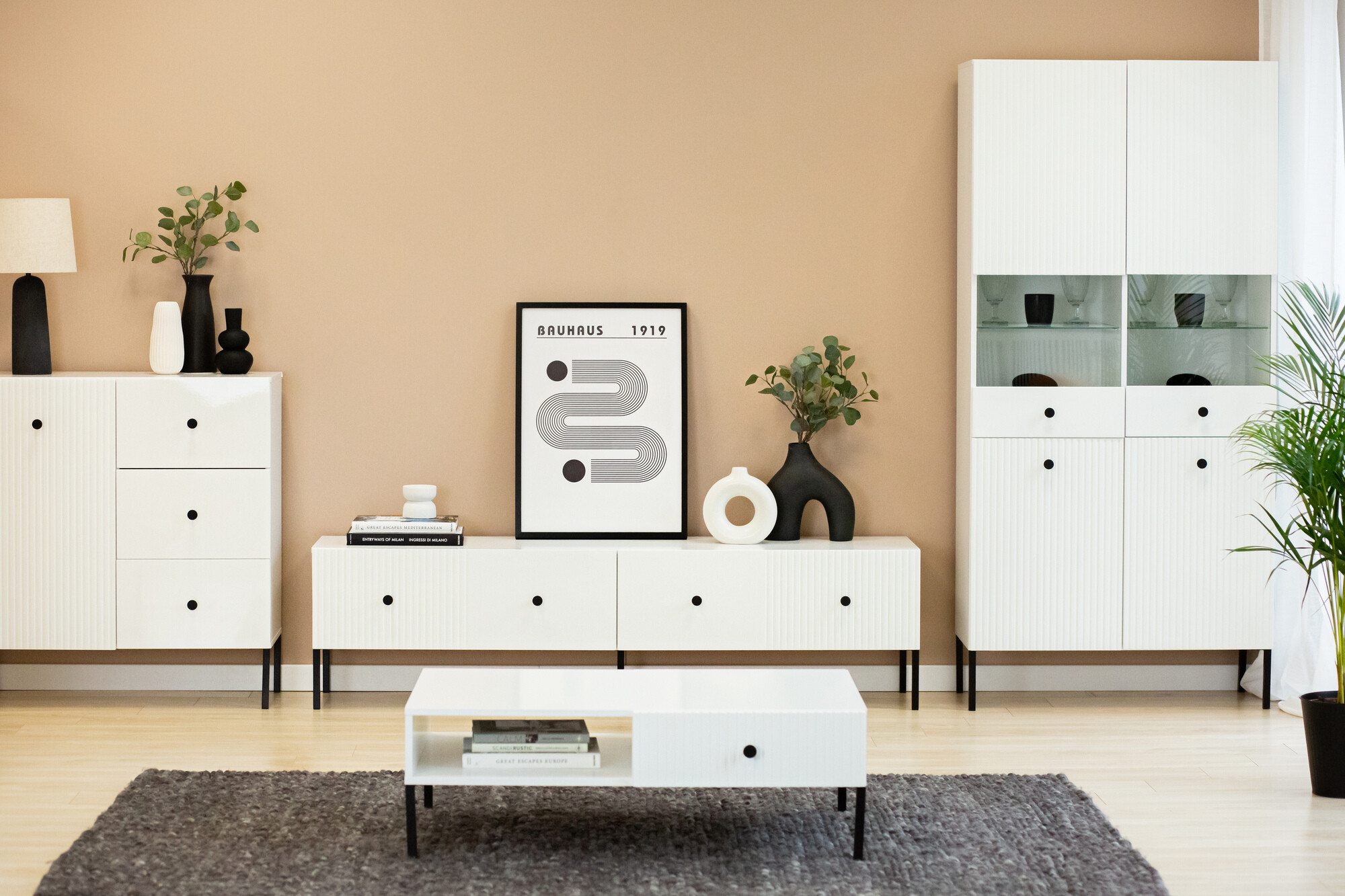 Móvel de TV Etliva 105 (Branco + Preto)