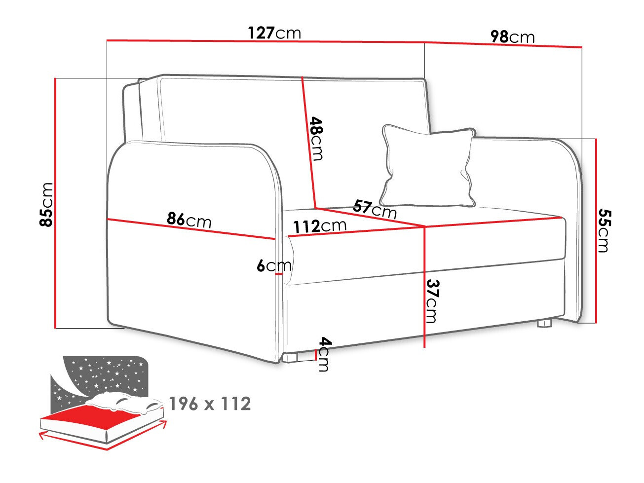 Sofá-cama Lirael II (Again 80)