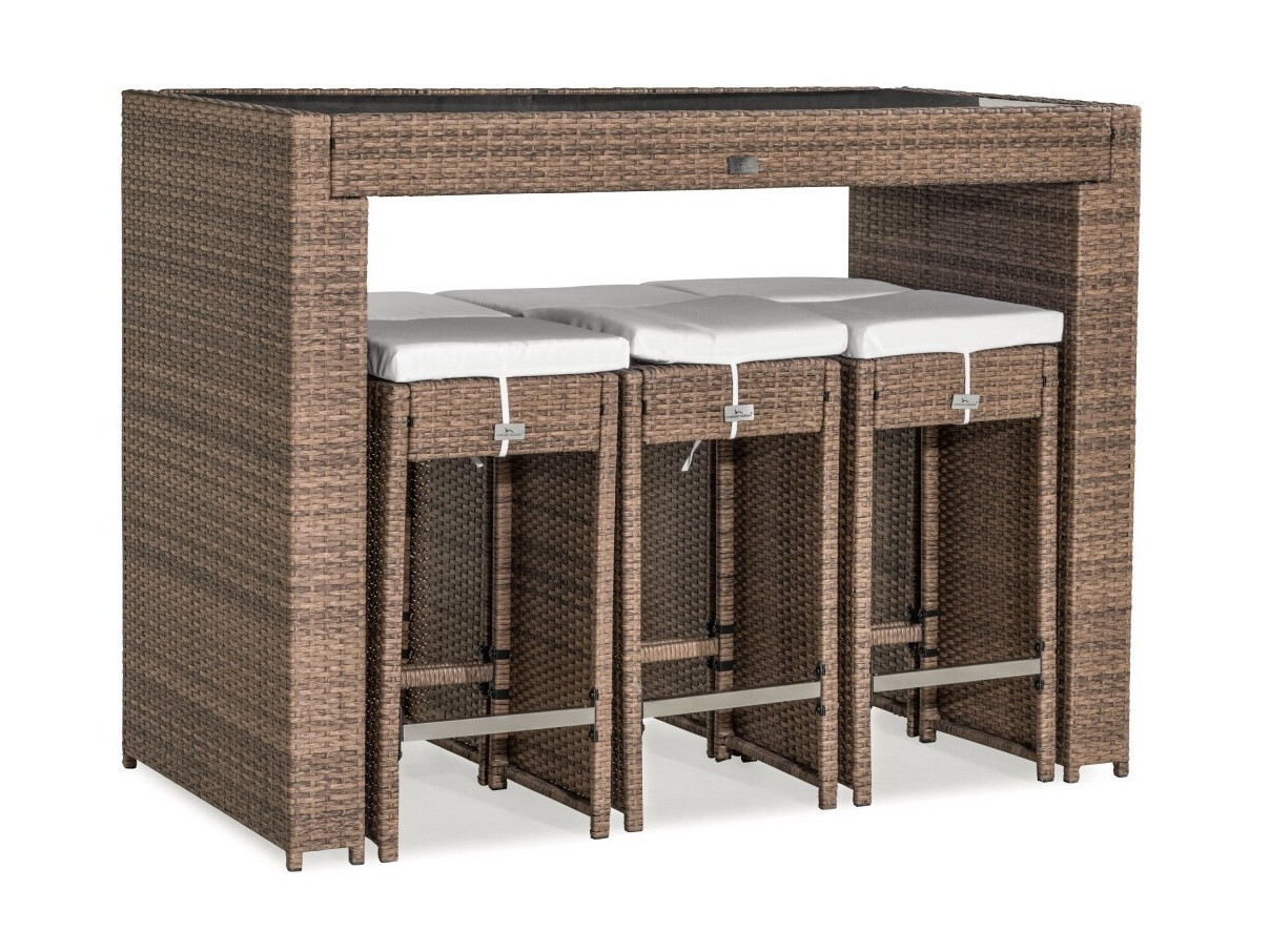 Conjunto de mesa e cadeiras Comfort Garden 1557 (Preto + Castanho)