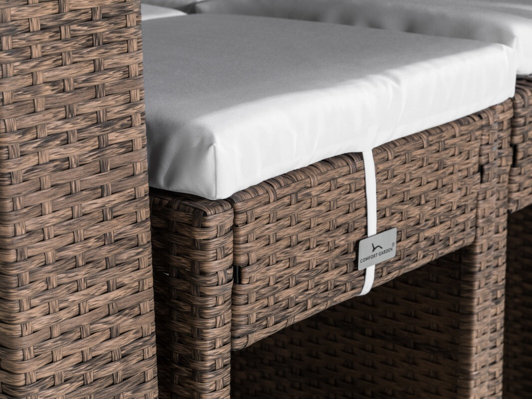 Conjunto de mesa e cadeiras Comfort Garden 1557 (Preto + Castanho)