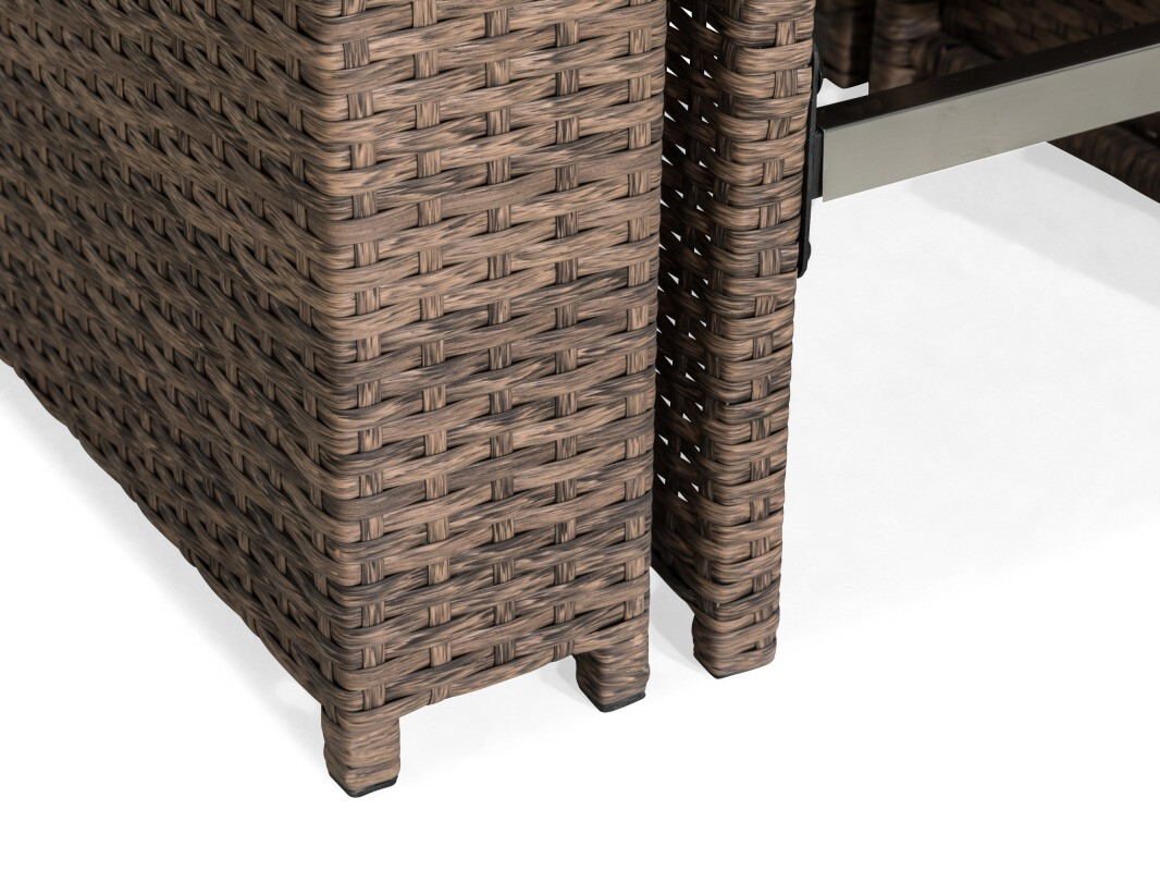 Conjunto de mesa e cadeiras Comfort Garden 1557 (Preto + Castanho)