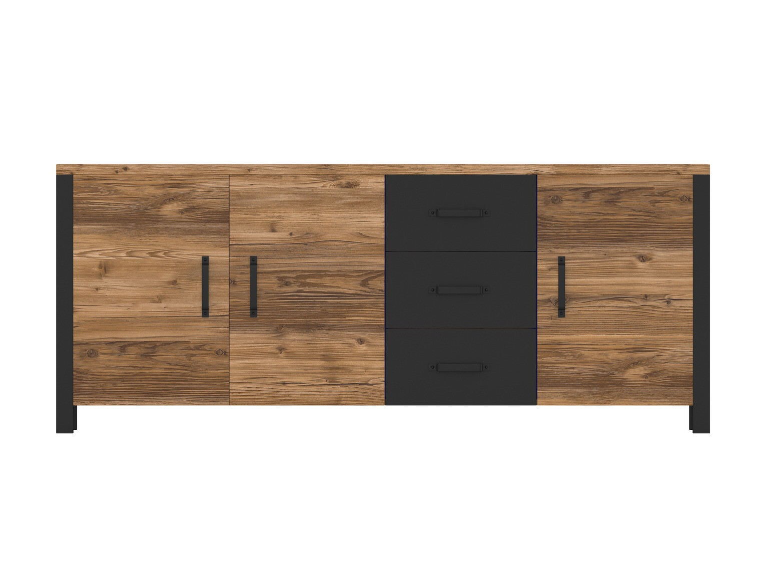 Cómoda Tornua 106 (Abeto escuro + Preto mate)