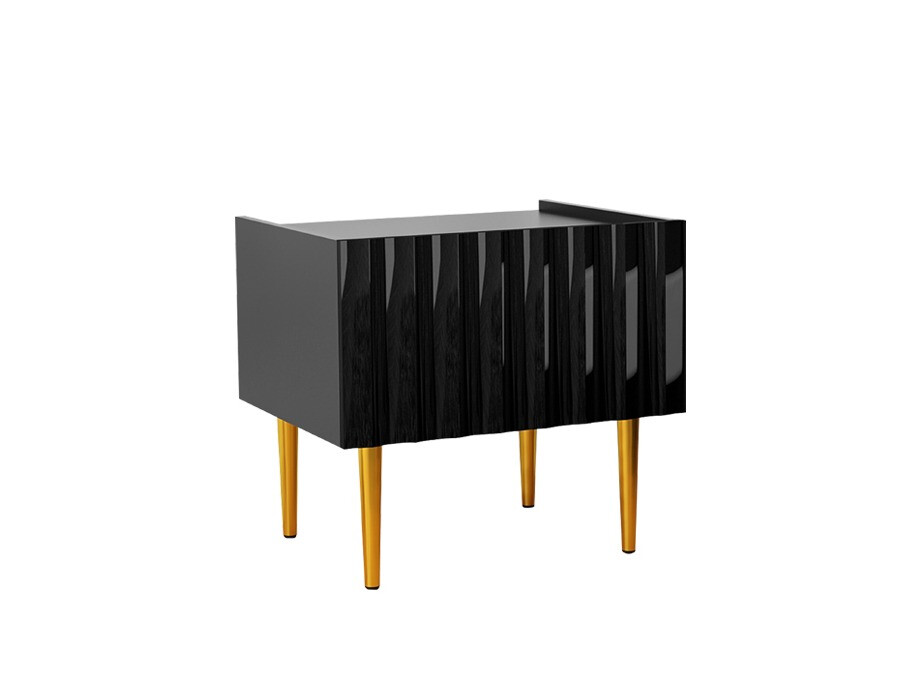 Mesa de cabeceira Amplexal (Preto brilhante + Preto)
