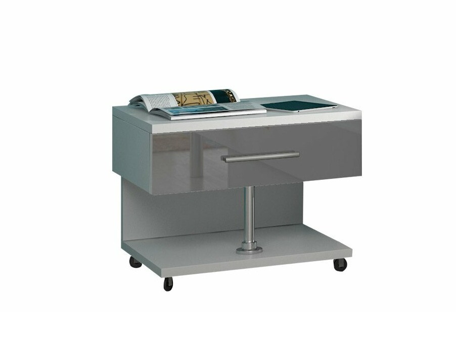 Mesa de cabeceira Campus (Branco + Cinzento brilhante)