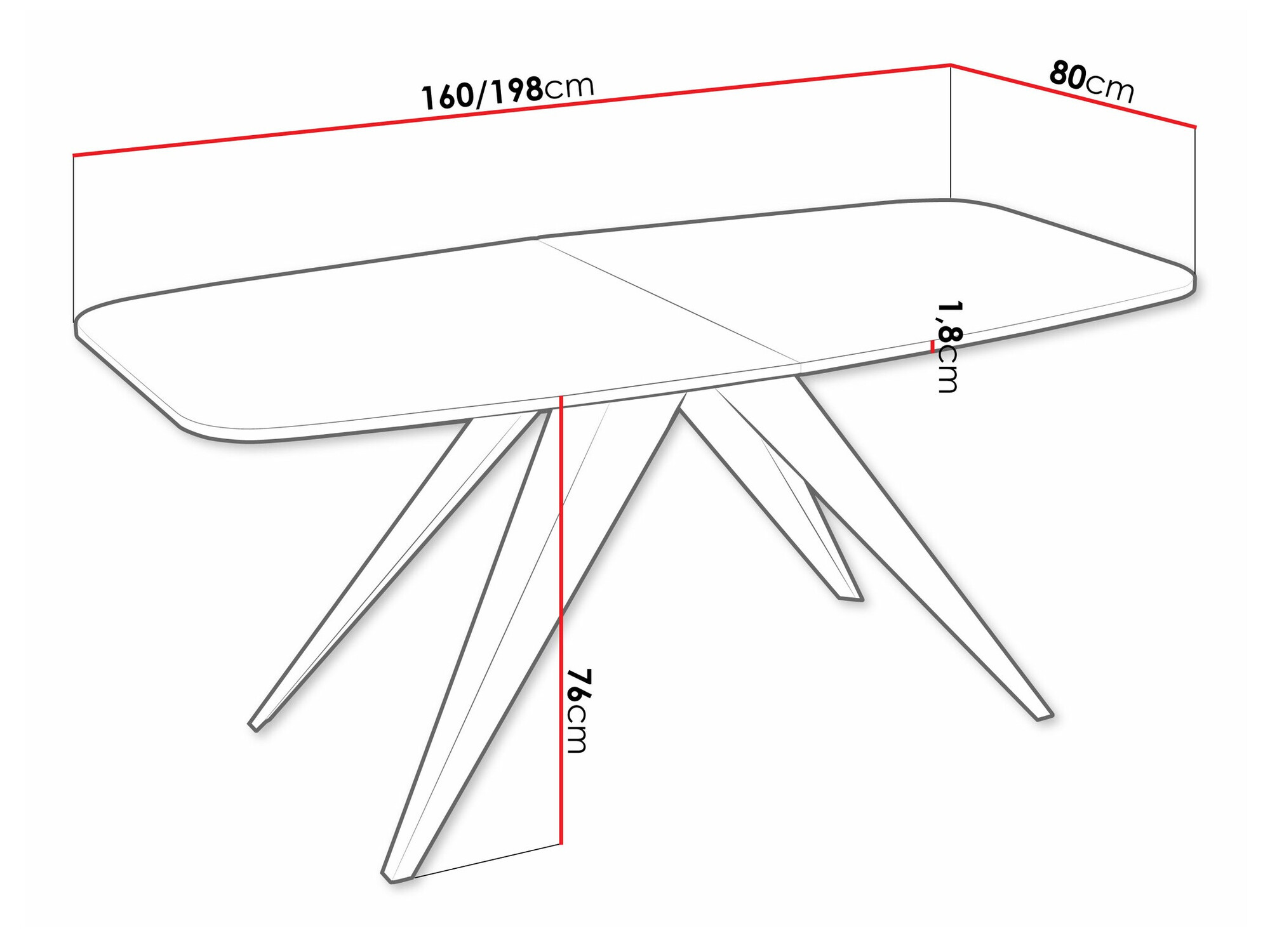 Mesa Oswego 115 (Preto + Craft de carvalho dourado)