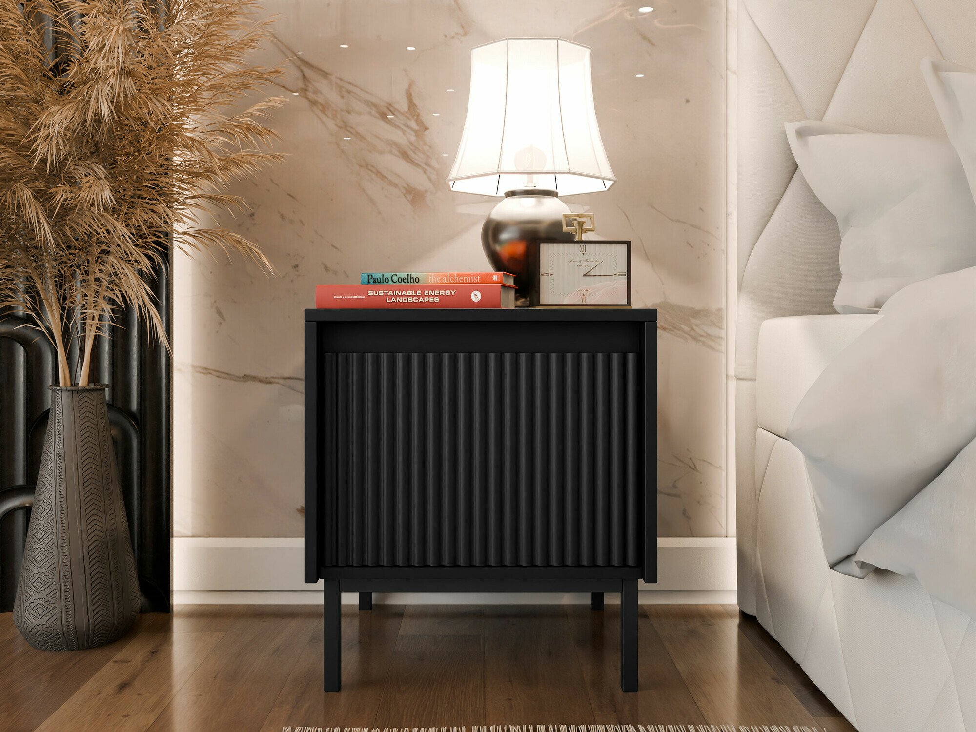 Mesa de cabeceira Comfivo Delruva (Preto)