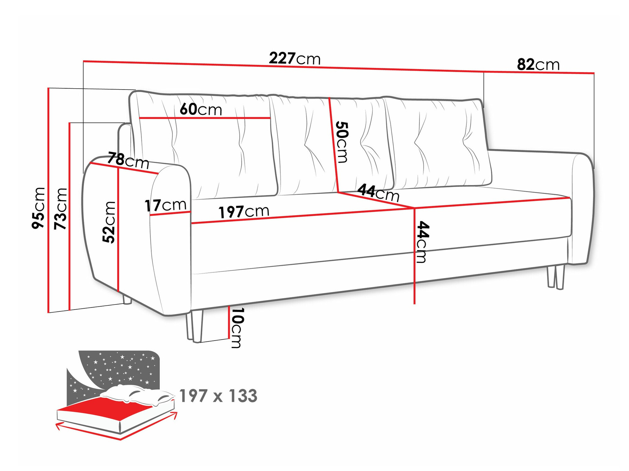 Sofá cama Memphis 143 (Itaka 10)