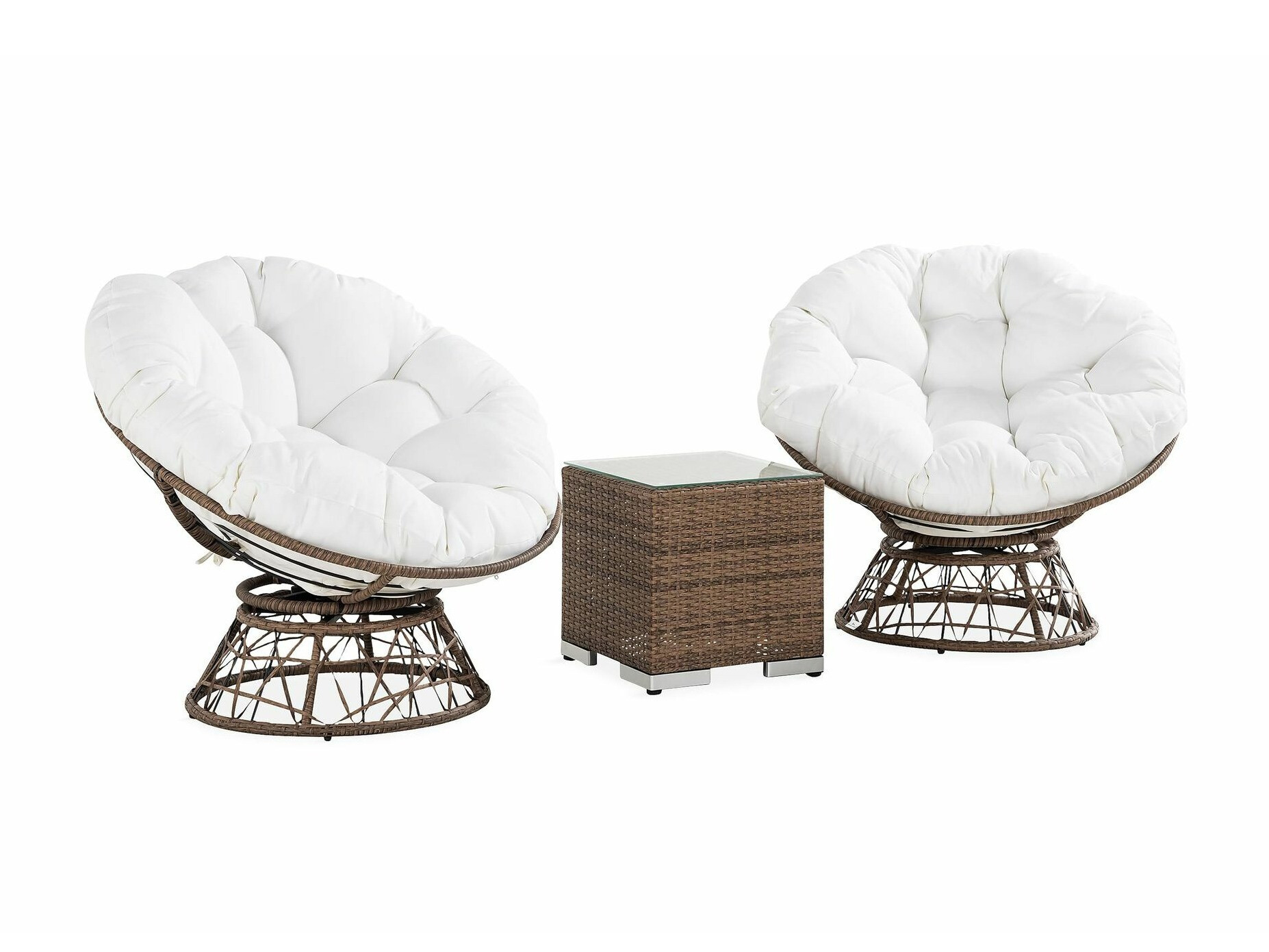 Conjunto de mobiliário para o exterior Comfort Garden 1718 (Castanho + Branco)