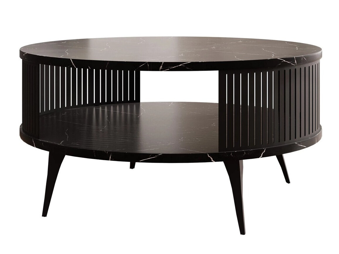 Mesa de centro Sordore 100 (Preto + Mármore preto)