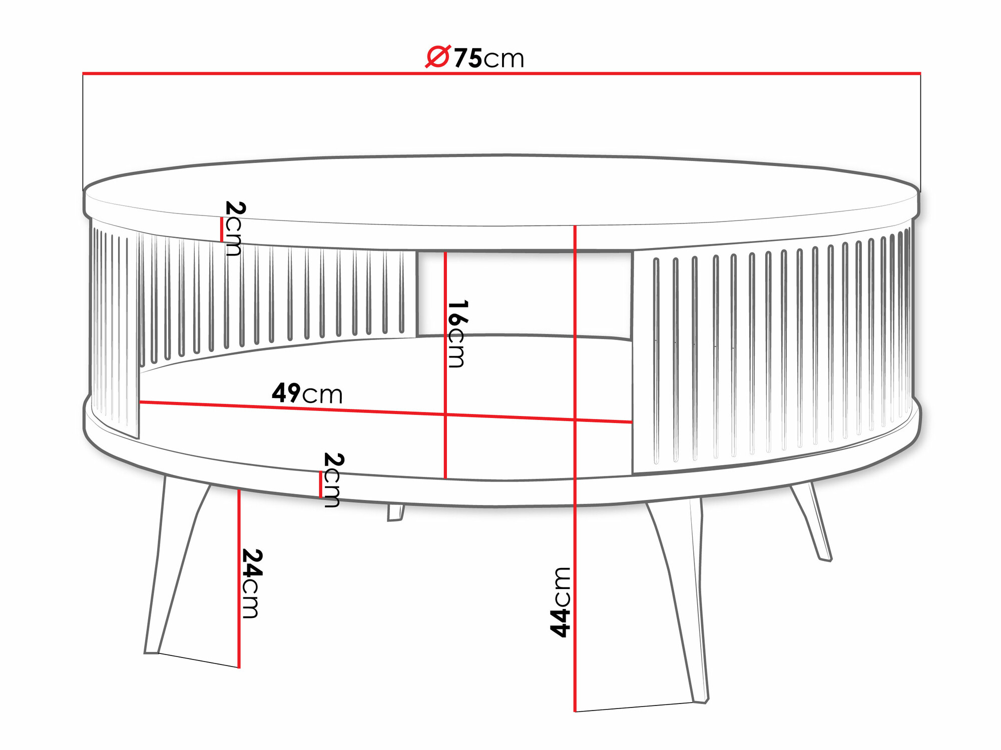 Mesa de centro Vitum I (Dourado + Mármore preto)