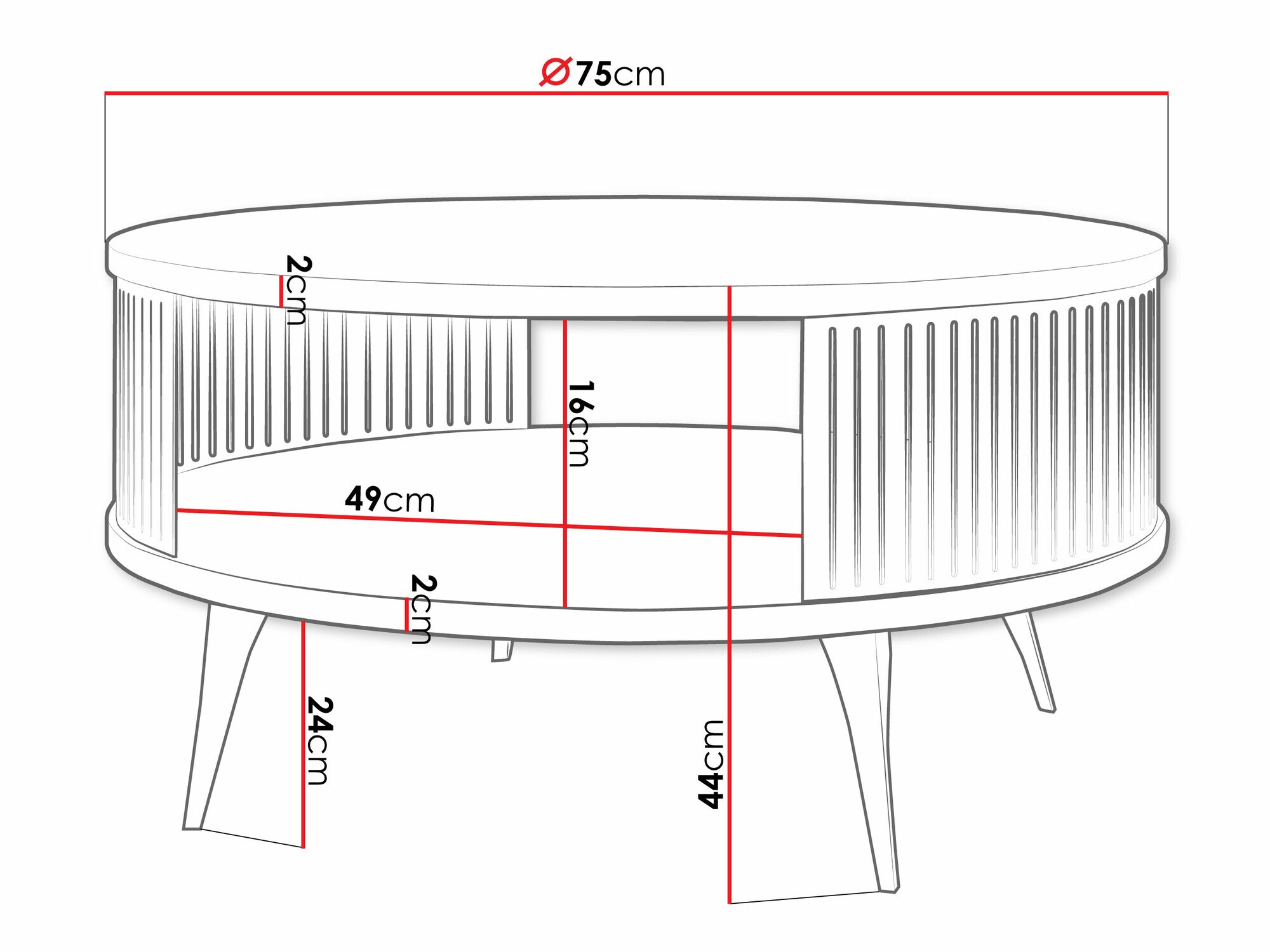 Mesa para revistas Sordore 101 (Dourado + Marmore branco)